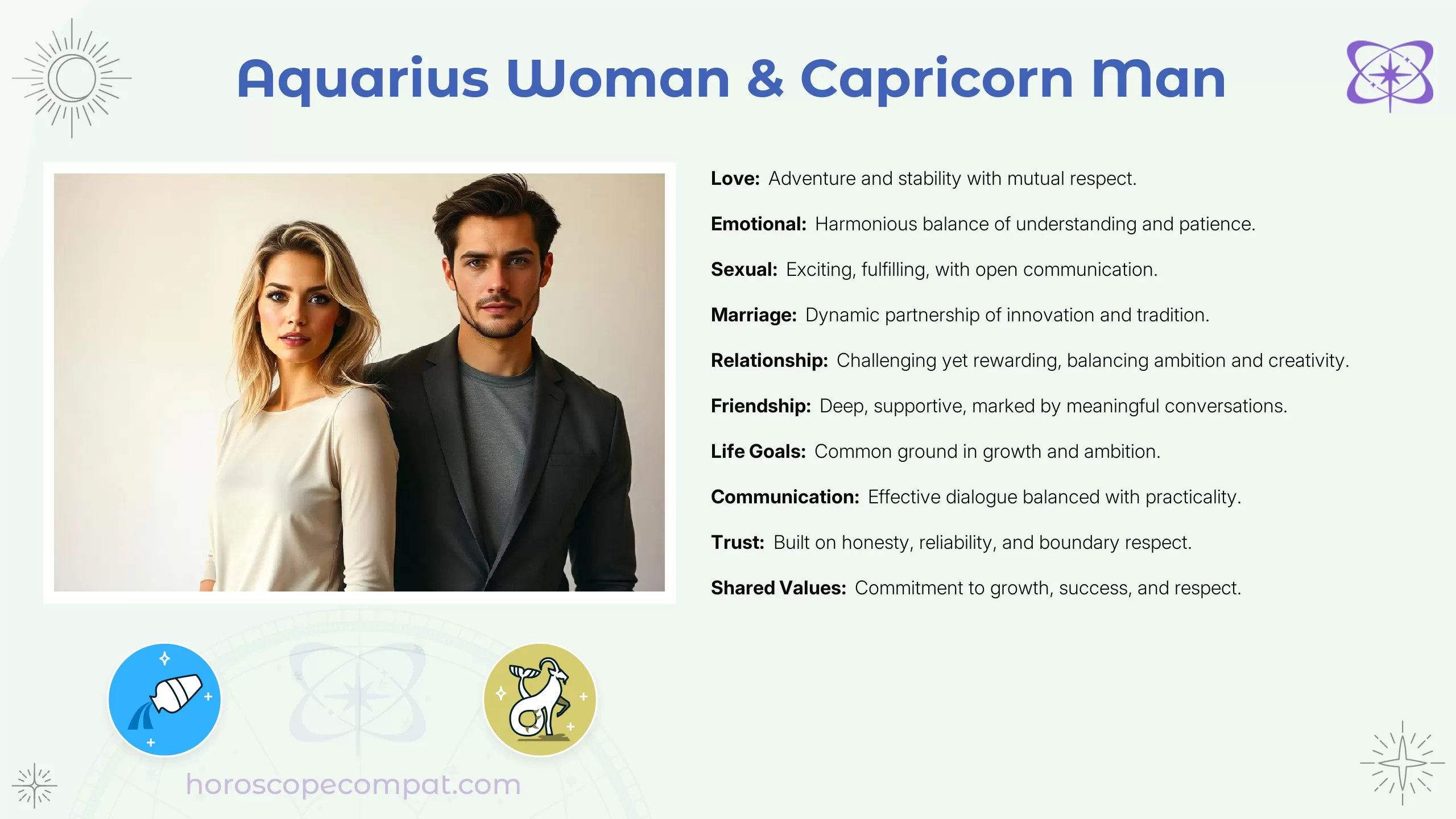 Aquarius Woman and Capricorn Man Compatibility