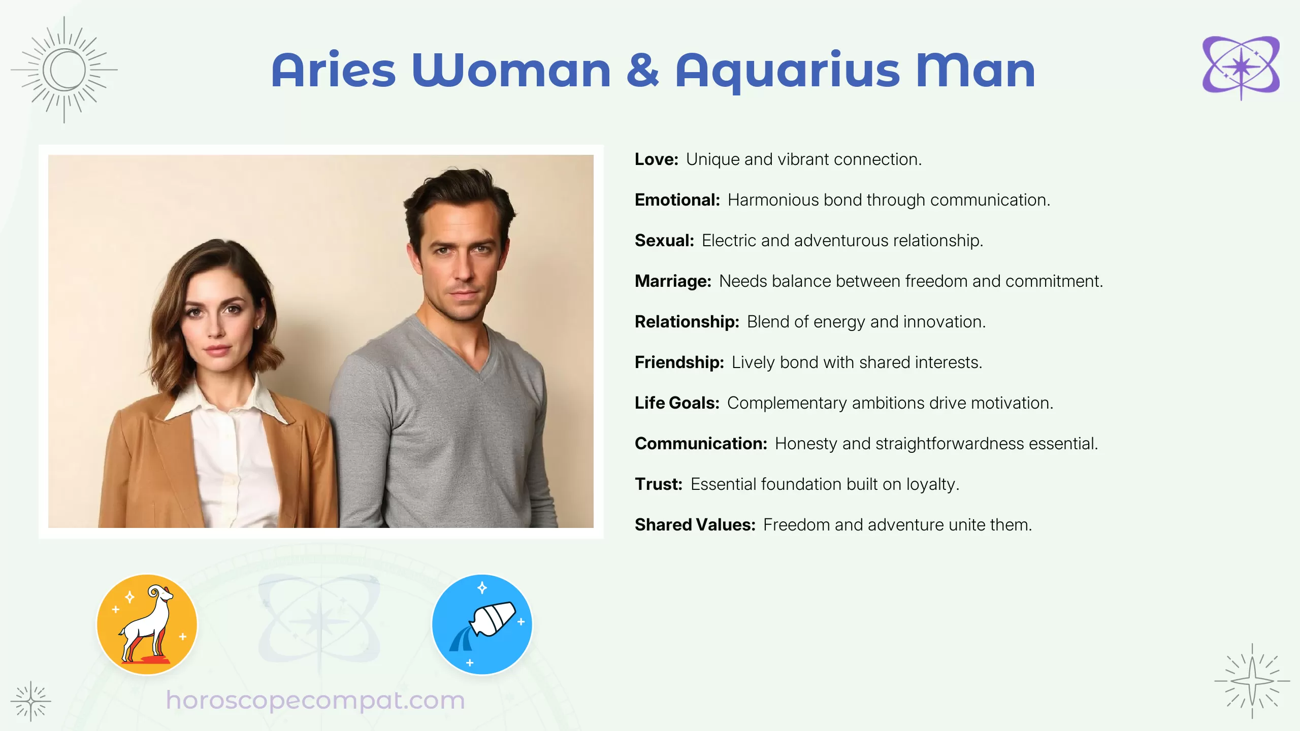 Aries Woman and Aquarius Man Compatibility