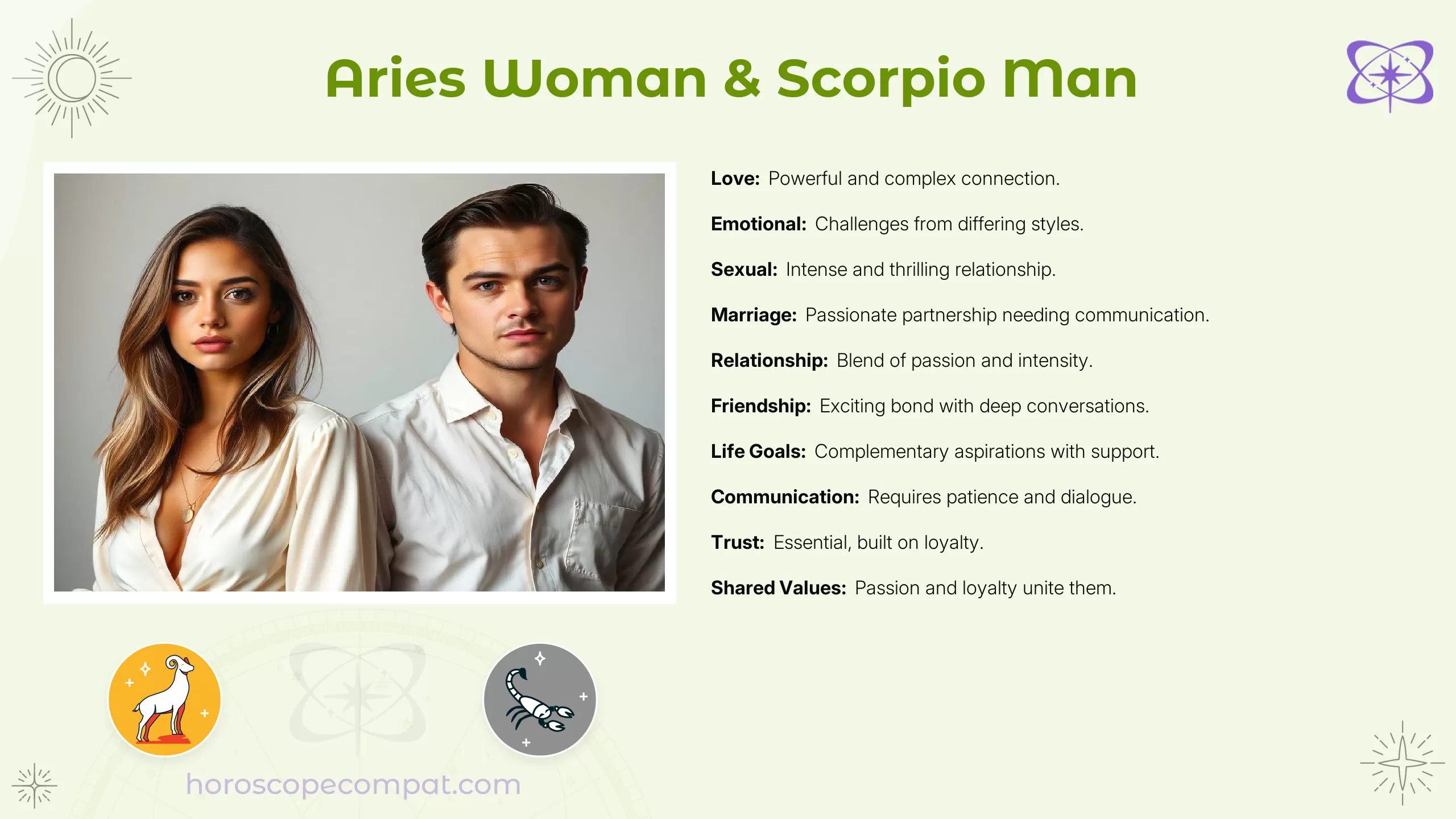 Aries Woman and Scorpio Man Compatibility