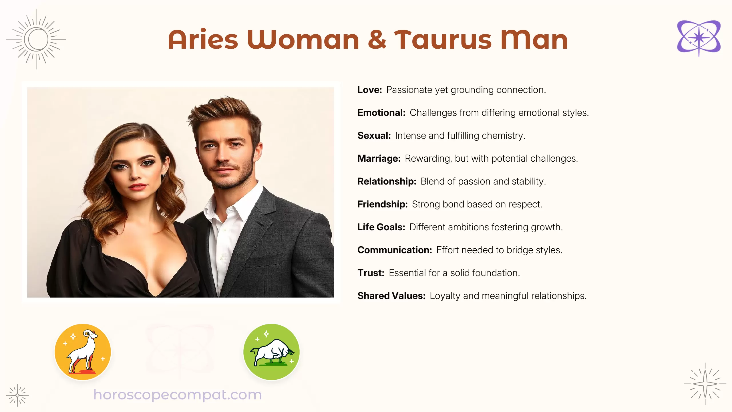 Aries Woman and Taurus Man Compatibility