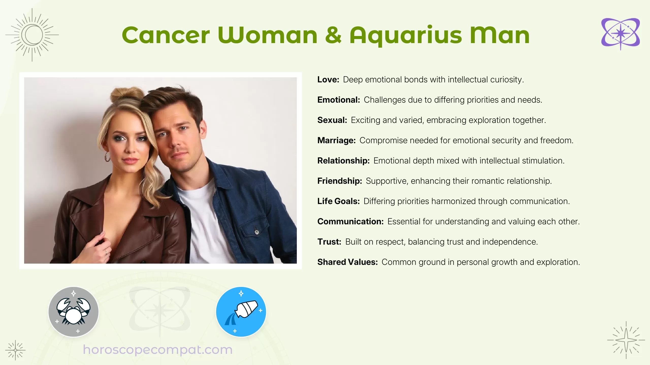 Cancer Woman and Aquarius Man Compatibility