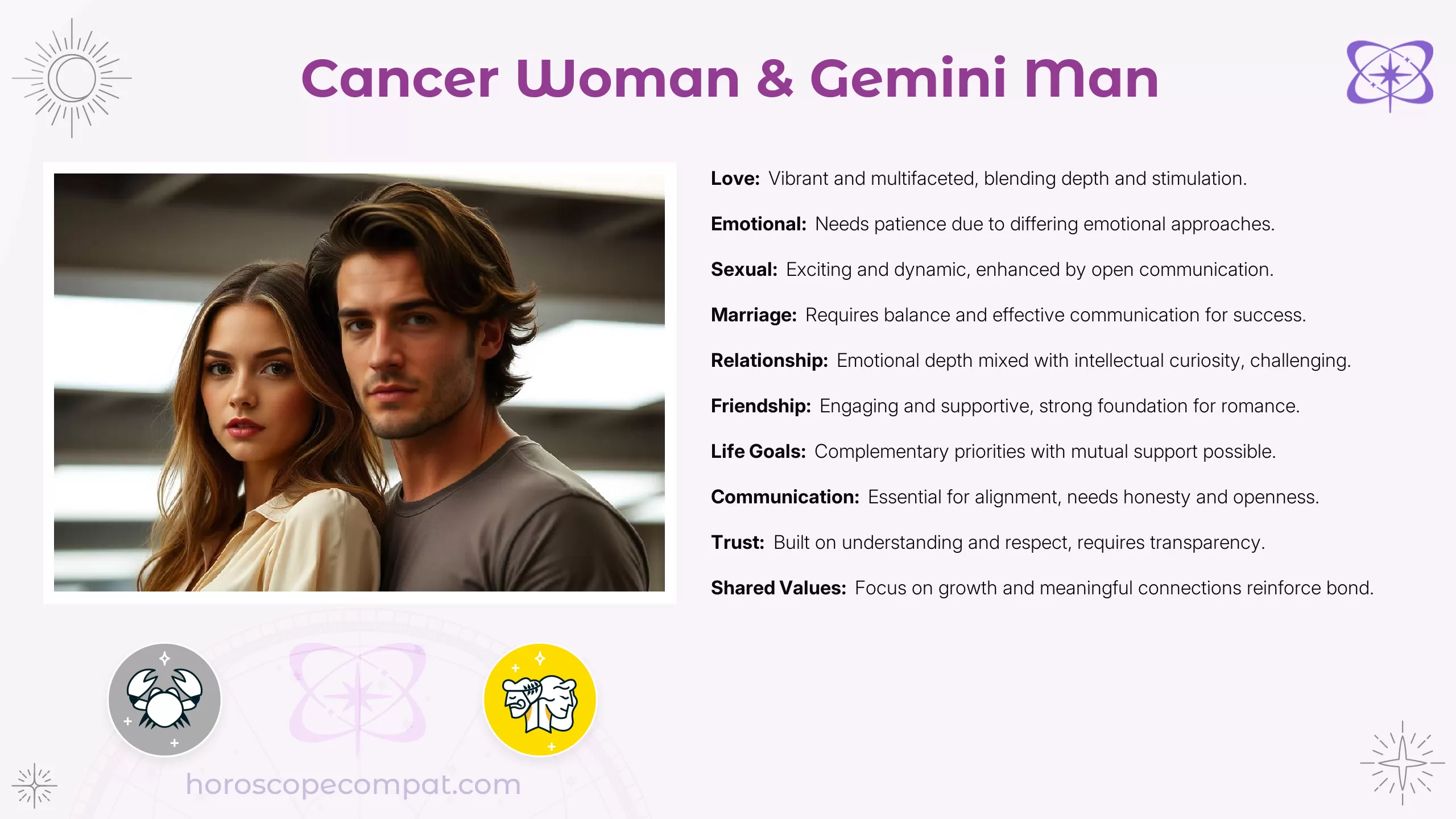 Cancer Woman and Gemini Man Compatibility