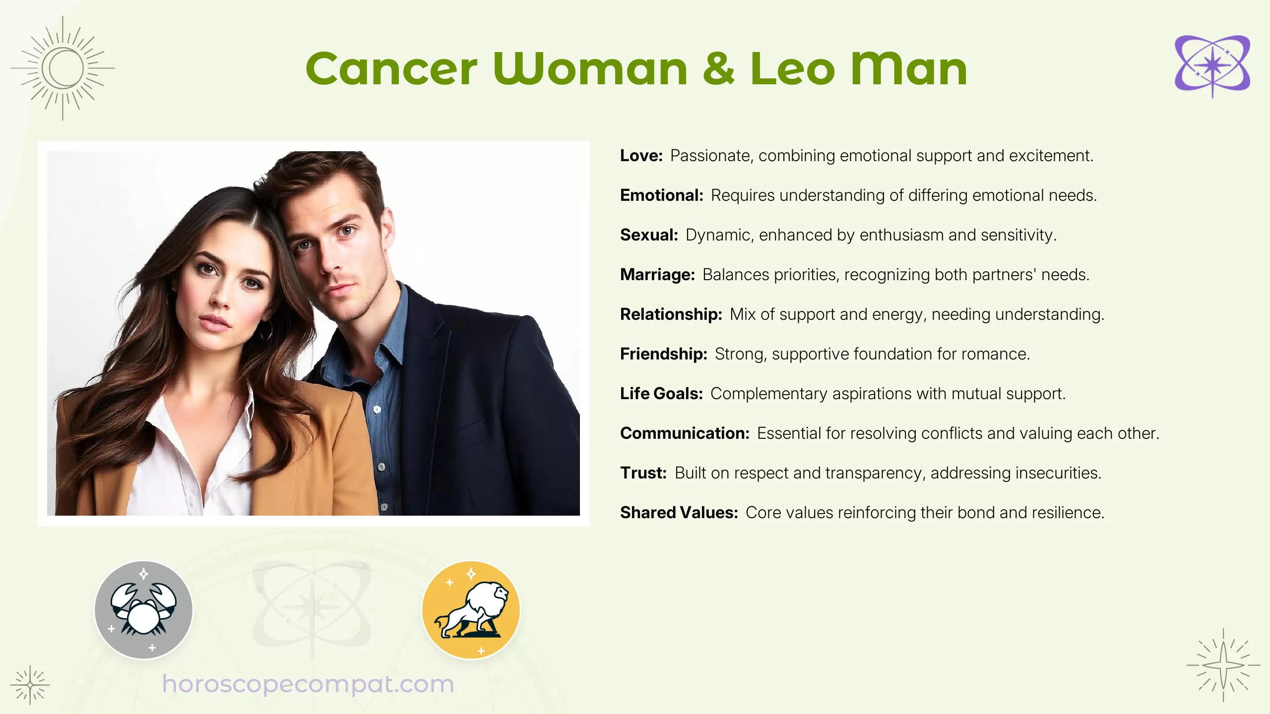 Cancer Woman and Leo Man Compatibility