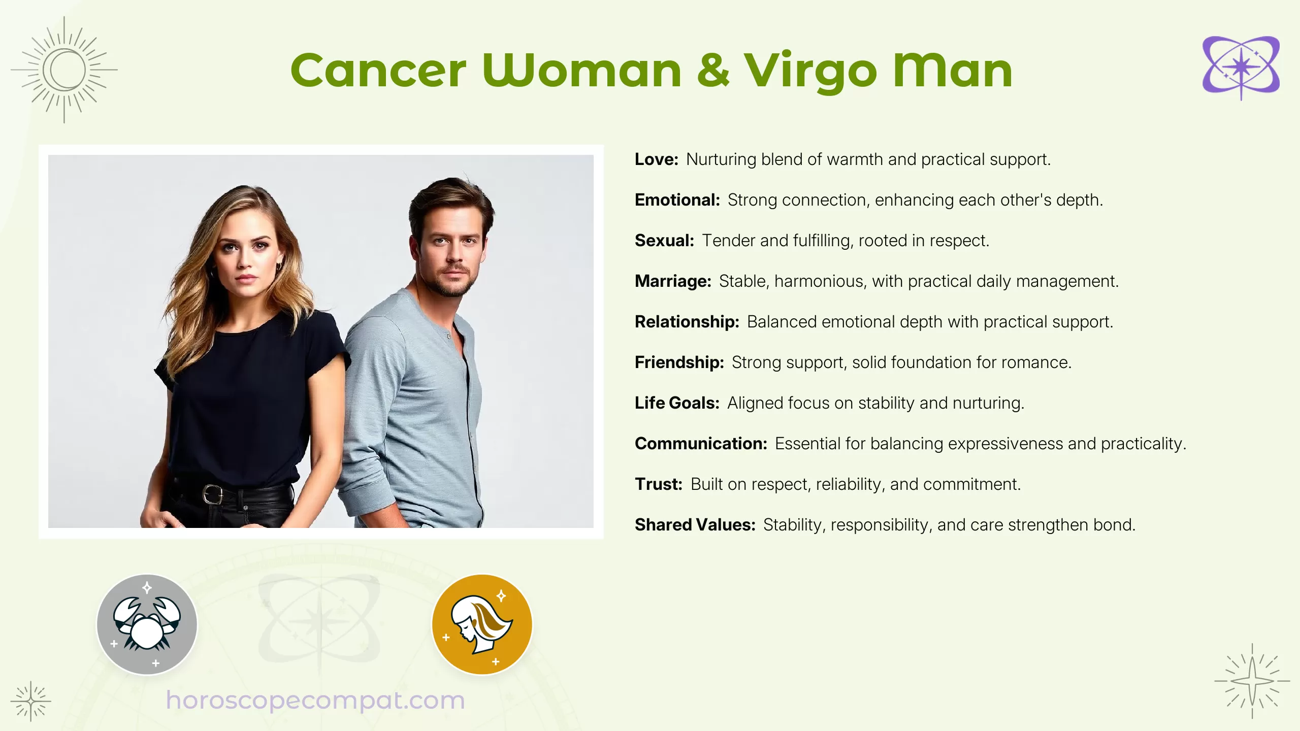 Cancer Woman and Virgo Man Compatibility