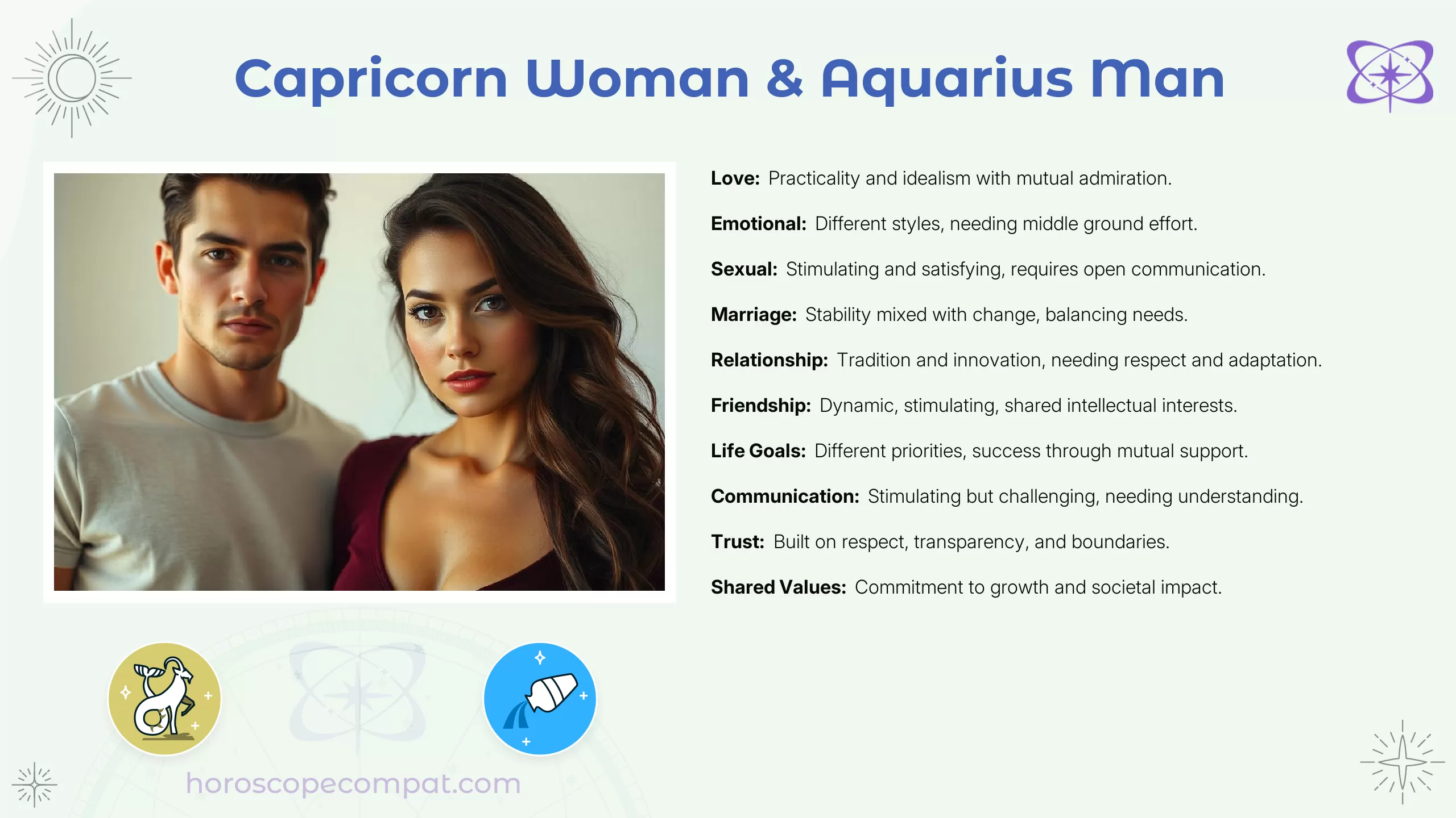 Capricorn Woman and Aquarius Man Compatibility