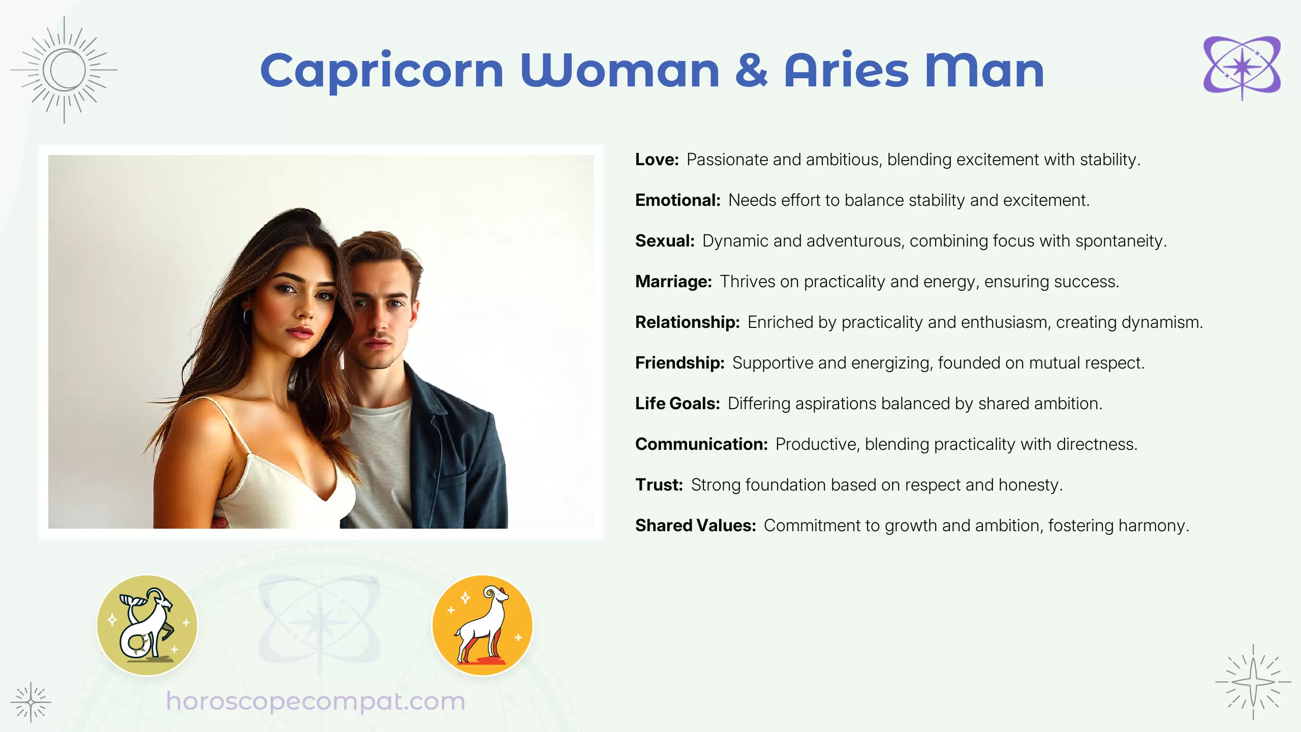 Capricorn Woman and Aries Man Compatibility