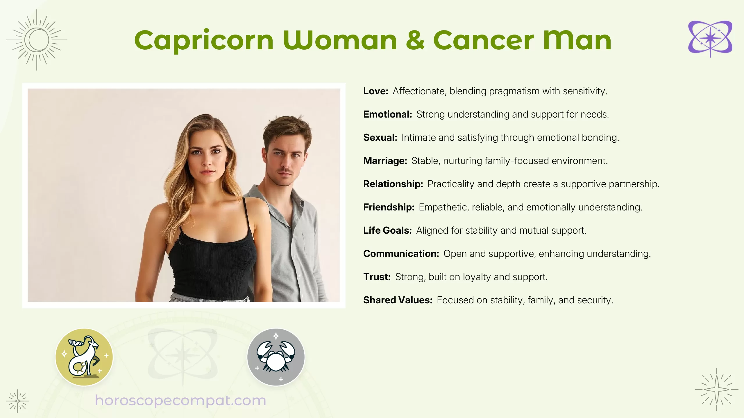 Capricorn Woman and Cancer Man Compatibility