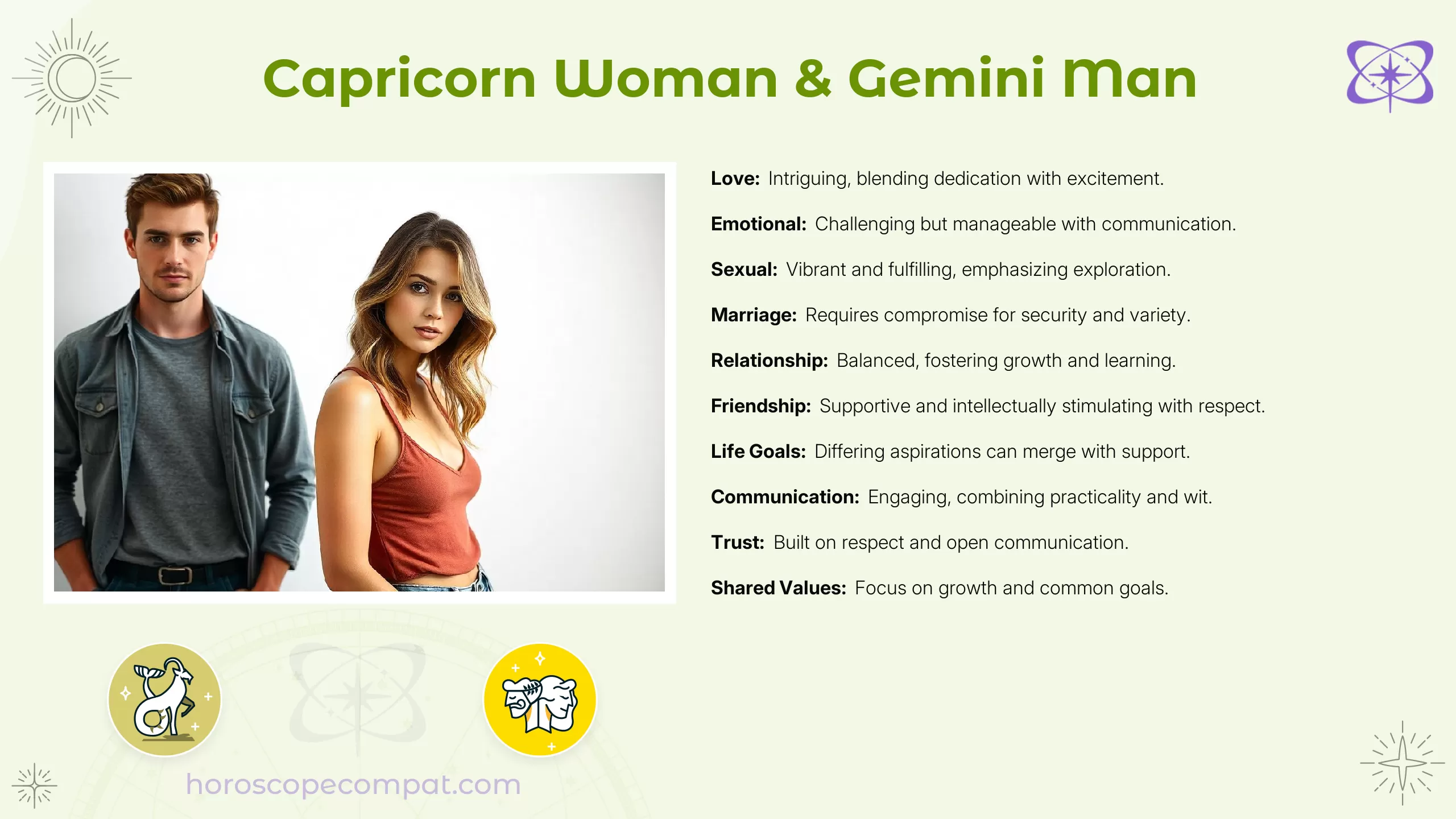 Capricorn Woman and Gemini Man Compatibility