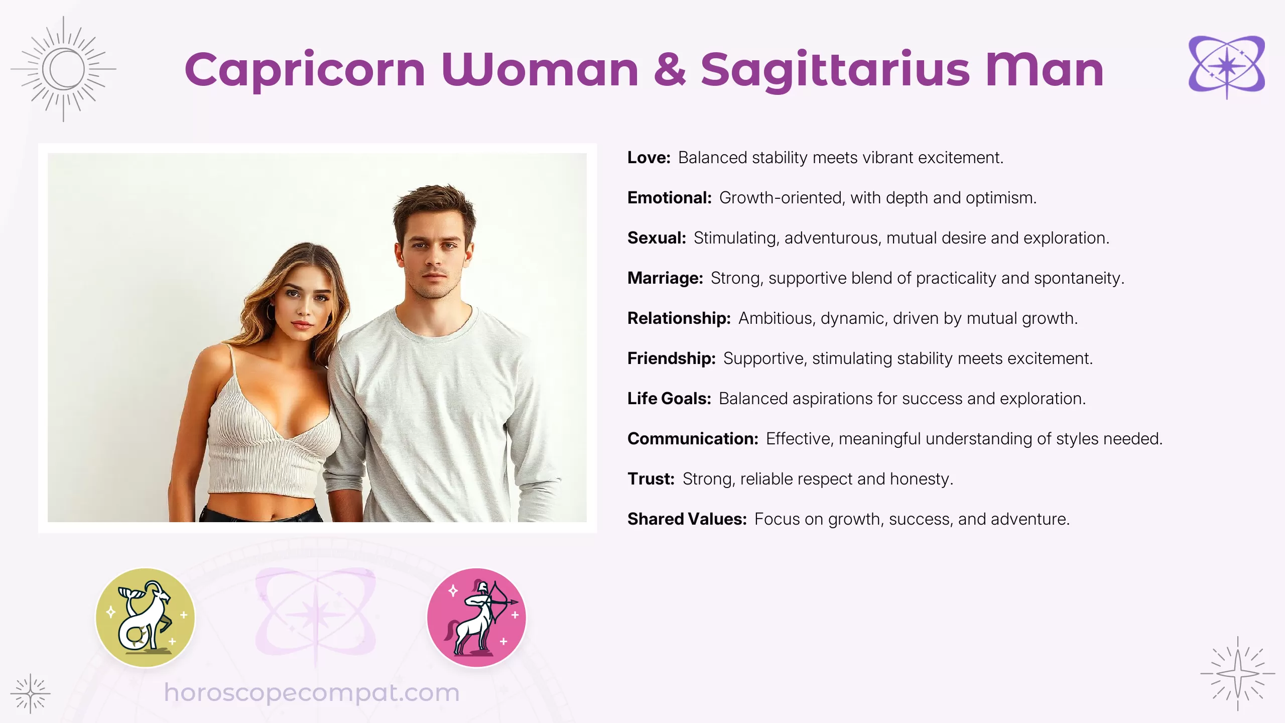 Capricorn Woman and Sagittarius Man Compatibility