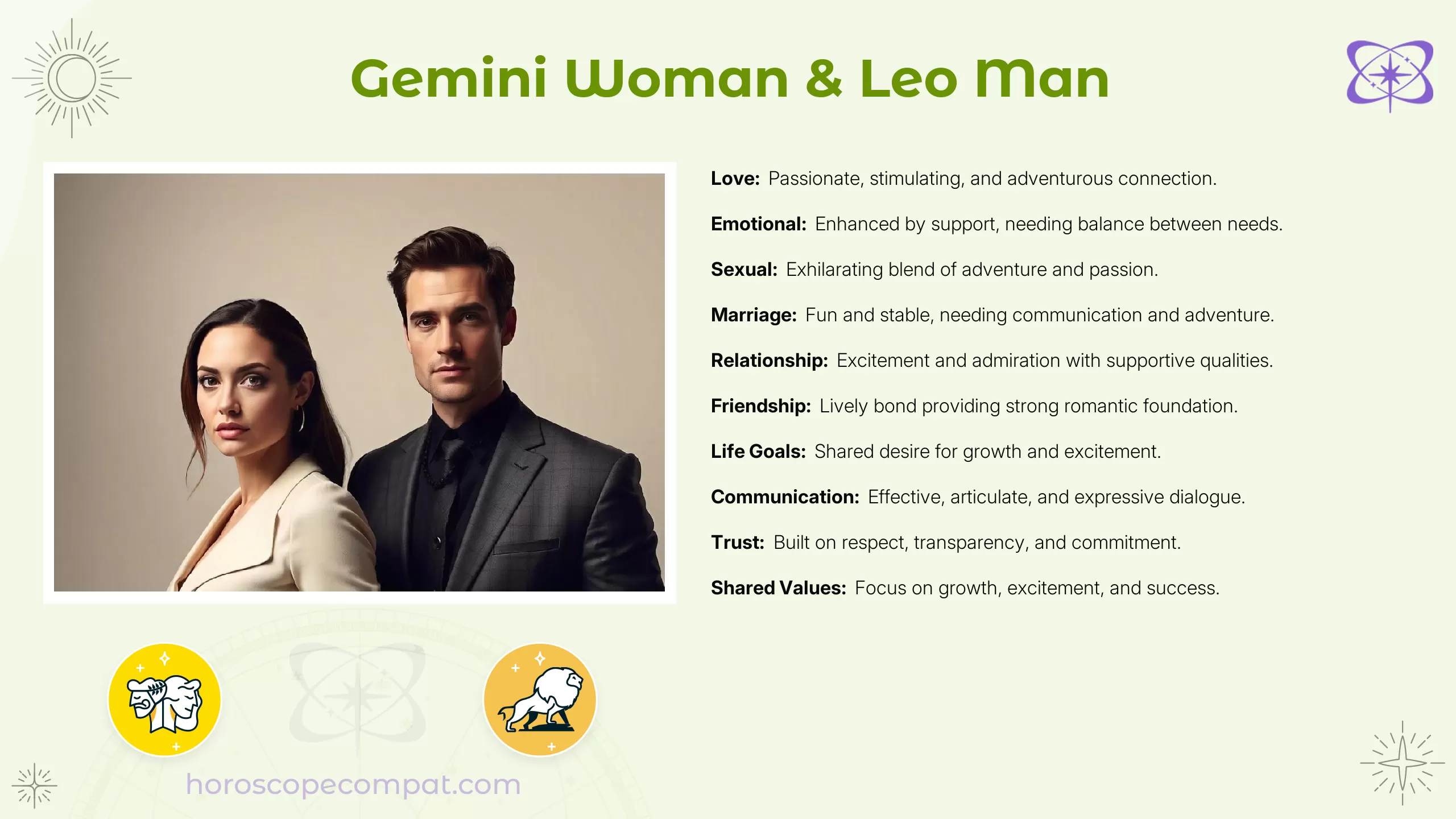 Gemini Woman and Leo Man Compatibility