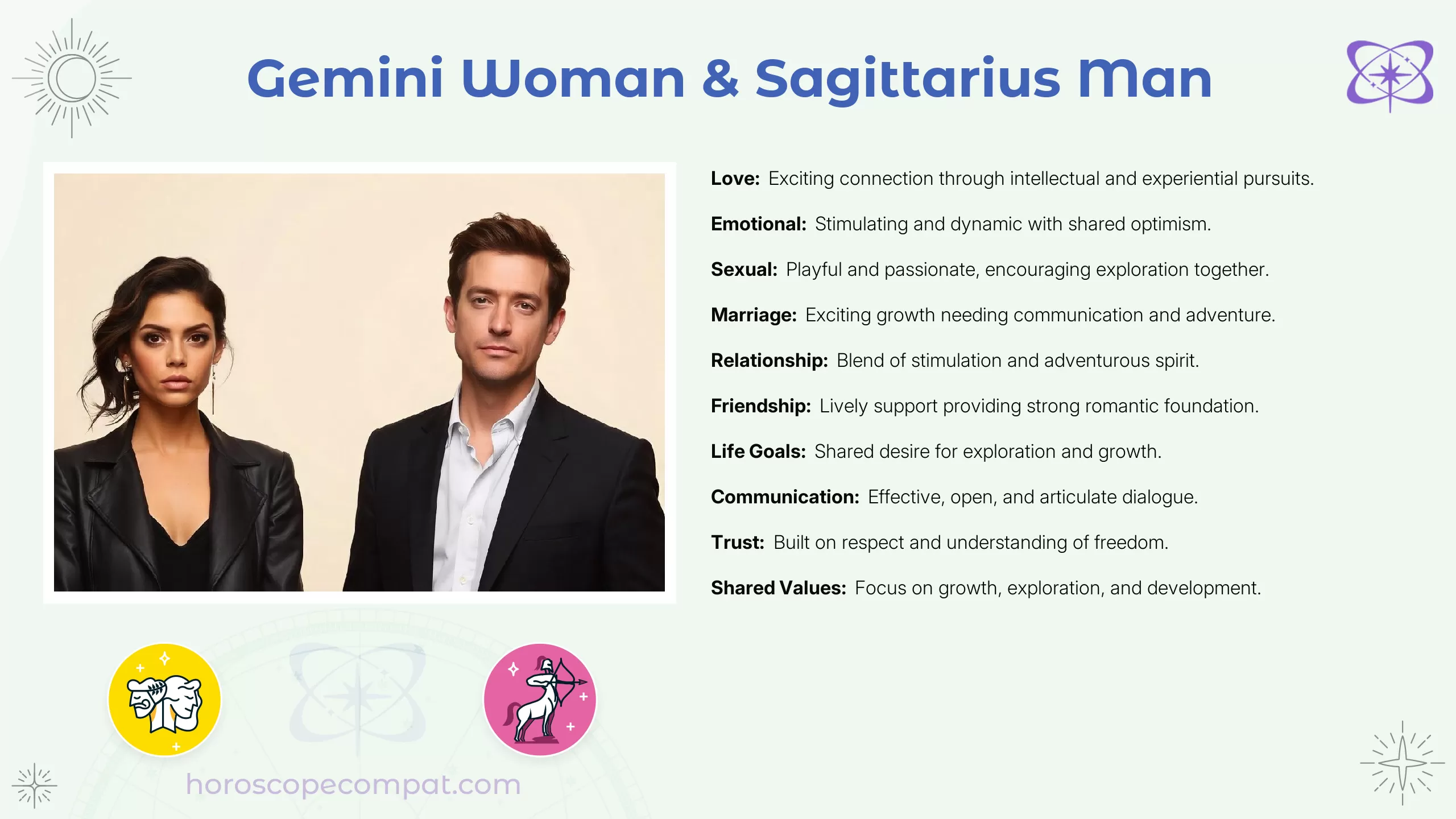 Gemini Woman and Sagittarius Man Compatibility