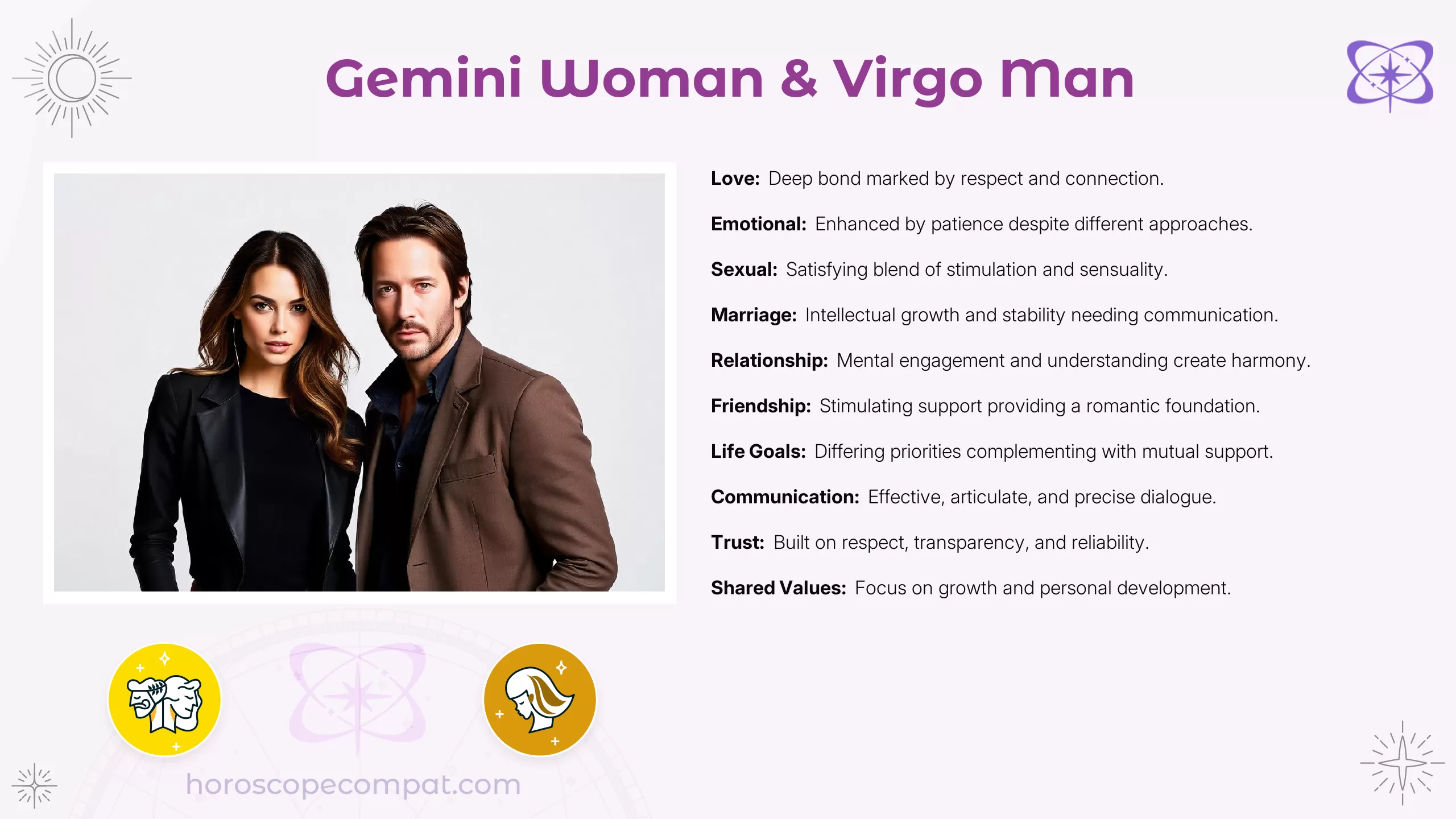 Gemini Woman and Virgo Man Compatibility