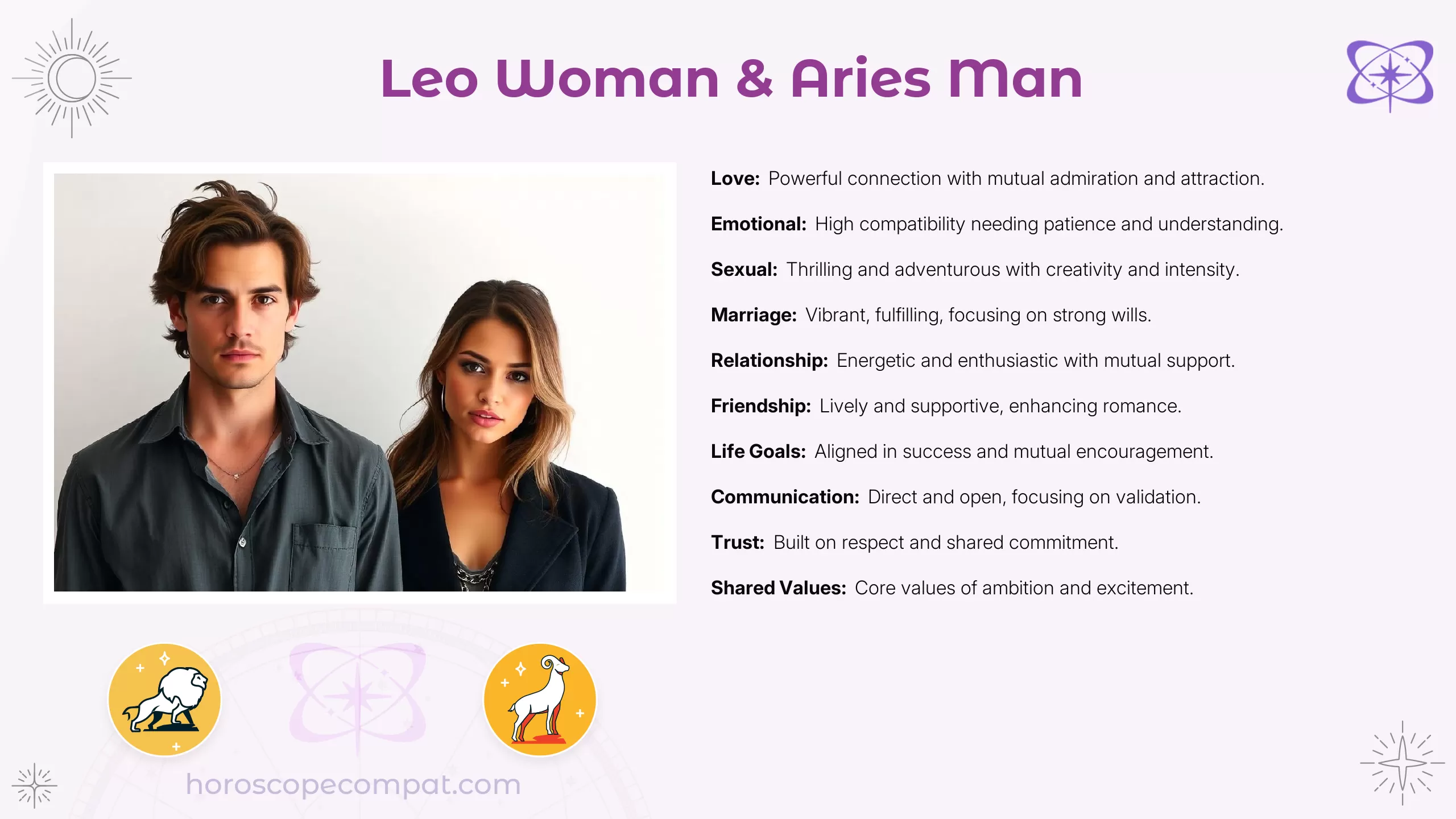 Leo Woman and Aries Man Compatibility