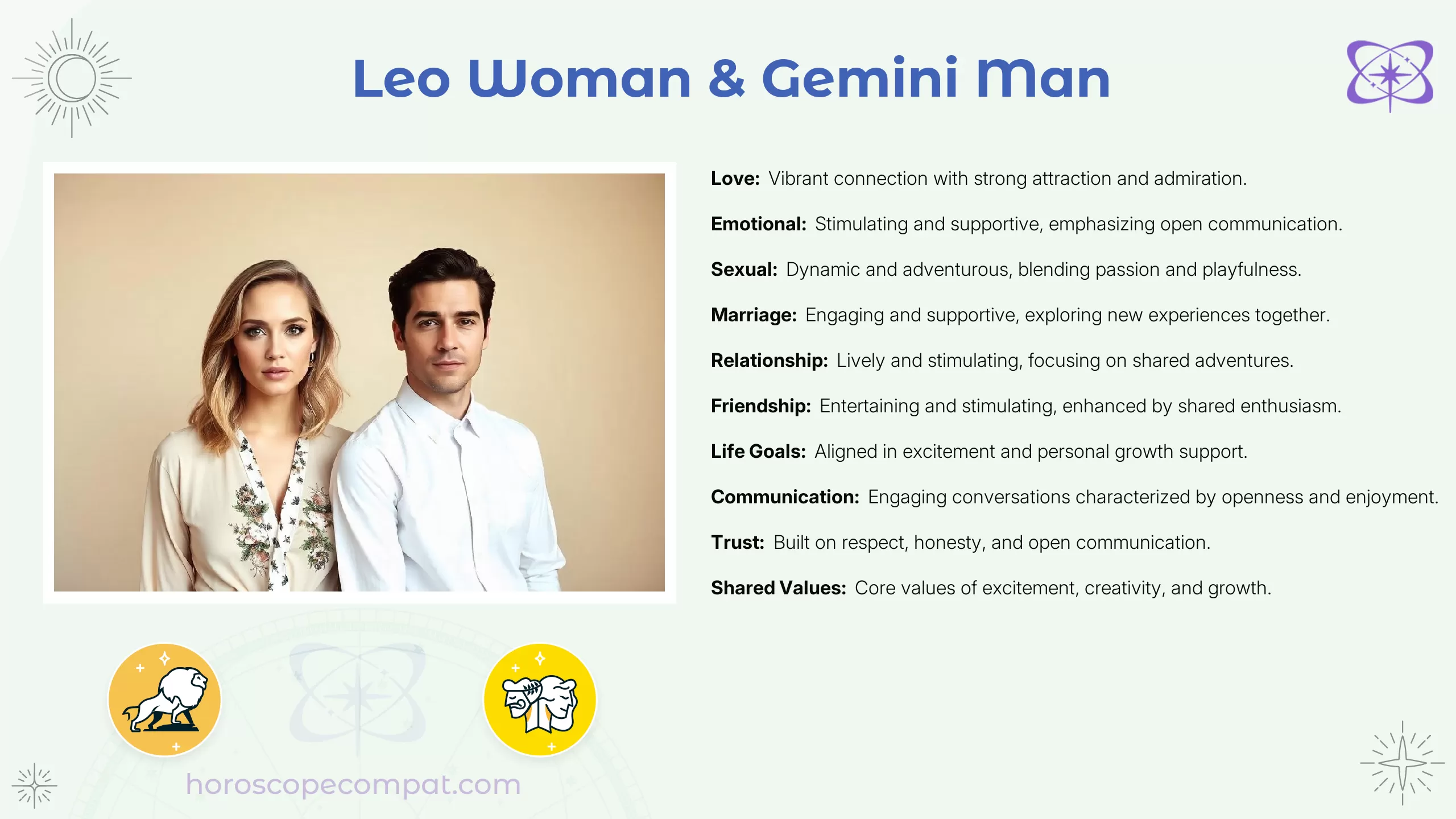 Leo Woman and Gemini Man Compatibility