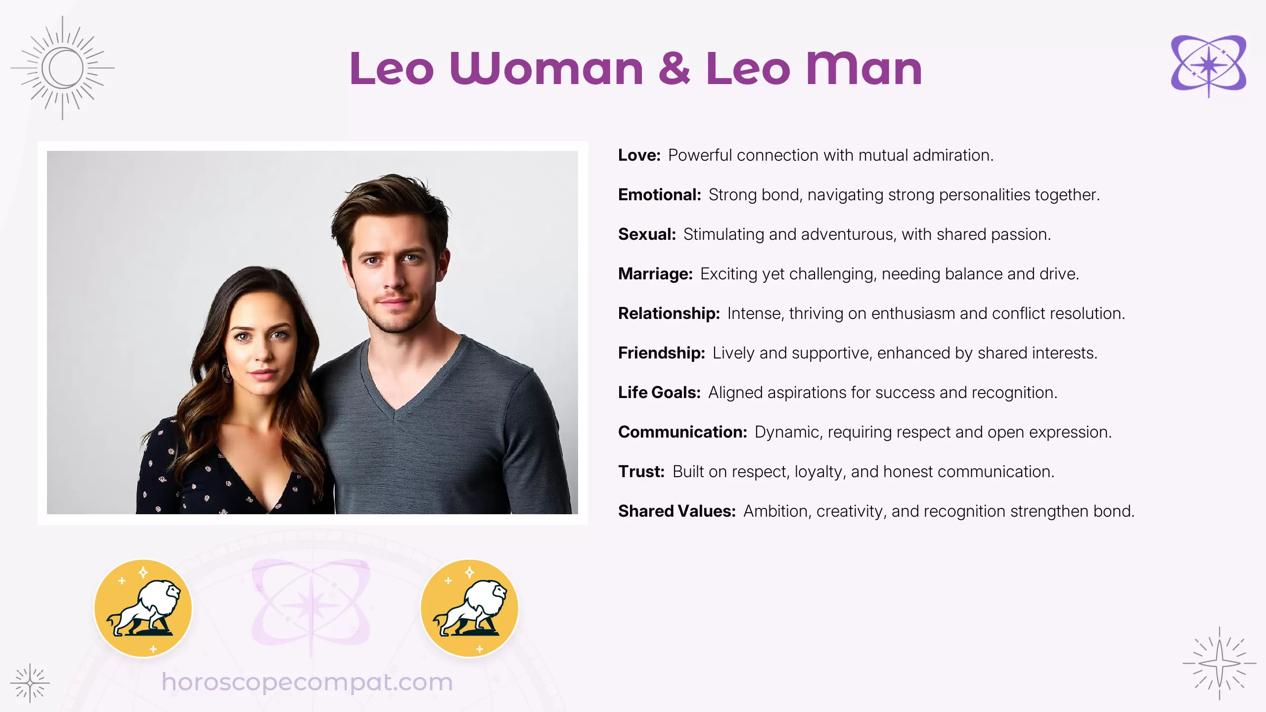 Leo Woman and Leo Man Compatibility