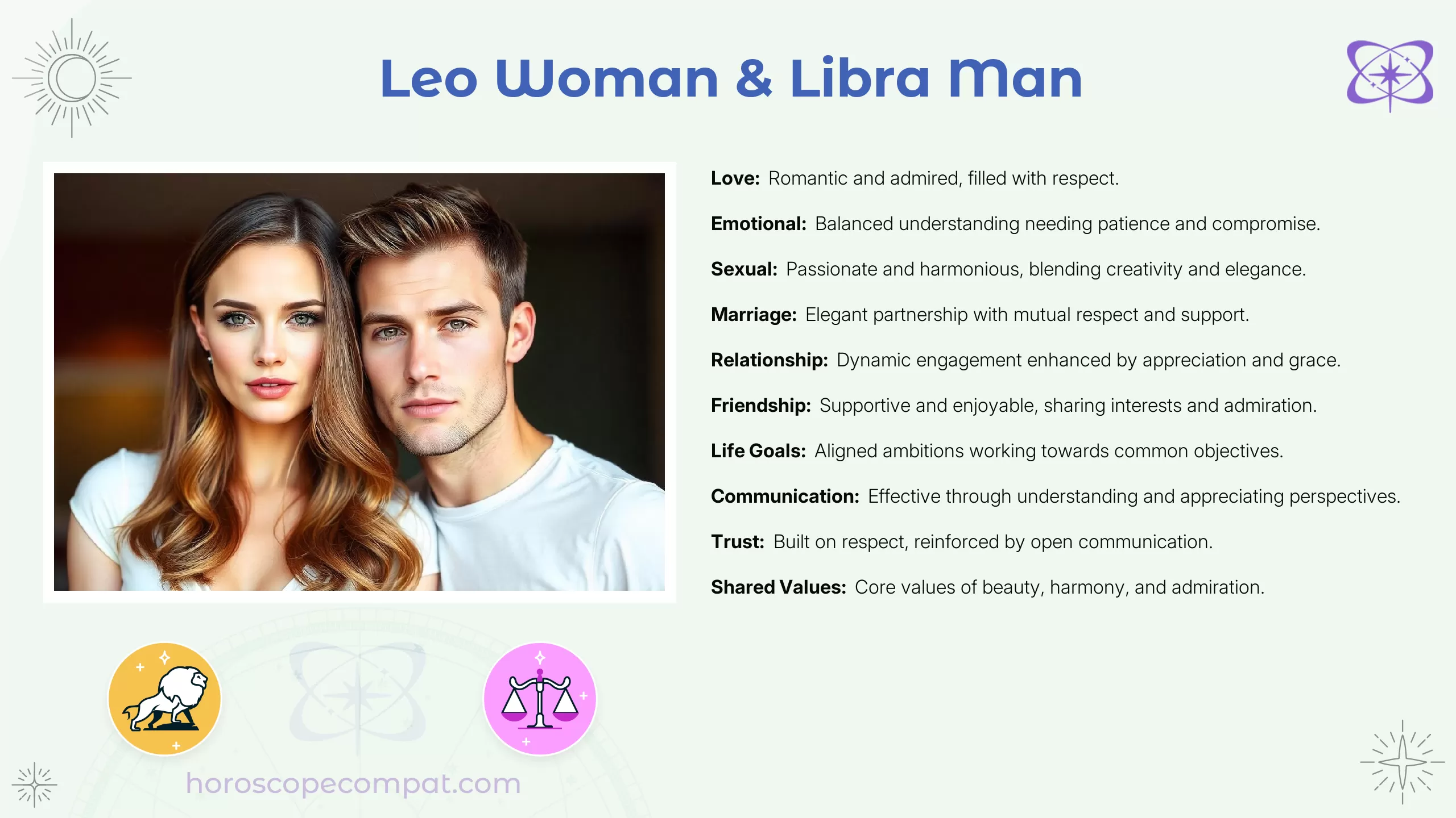 Leo Woman and Libra Man Compatibility