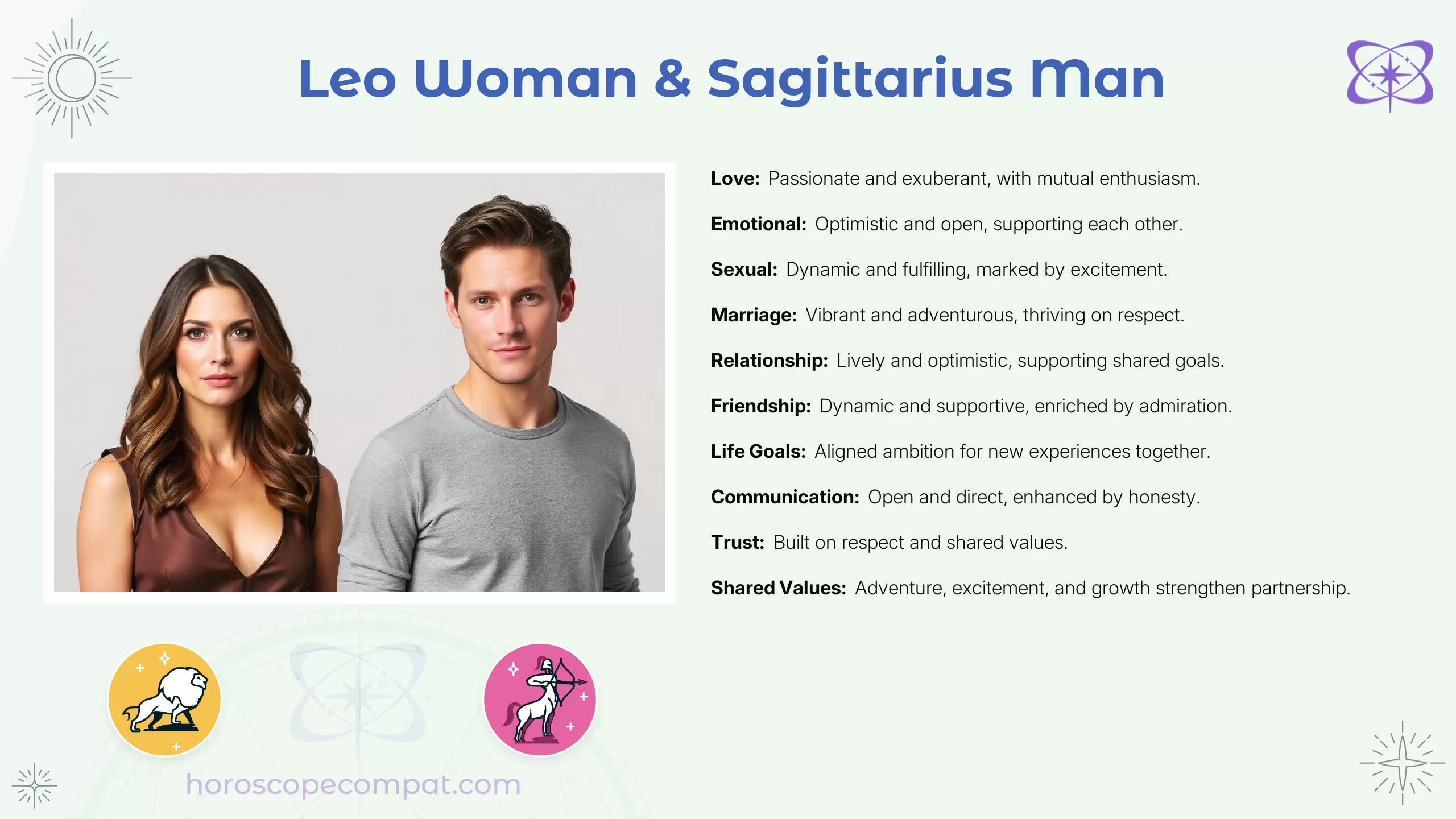 Leo Woman and Sagittarius Man Compatibility