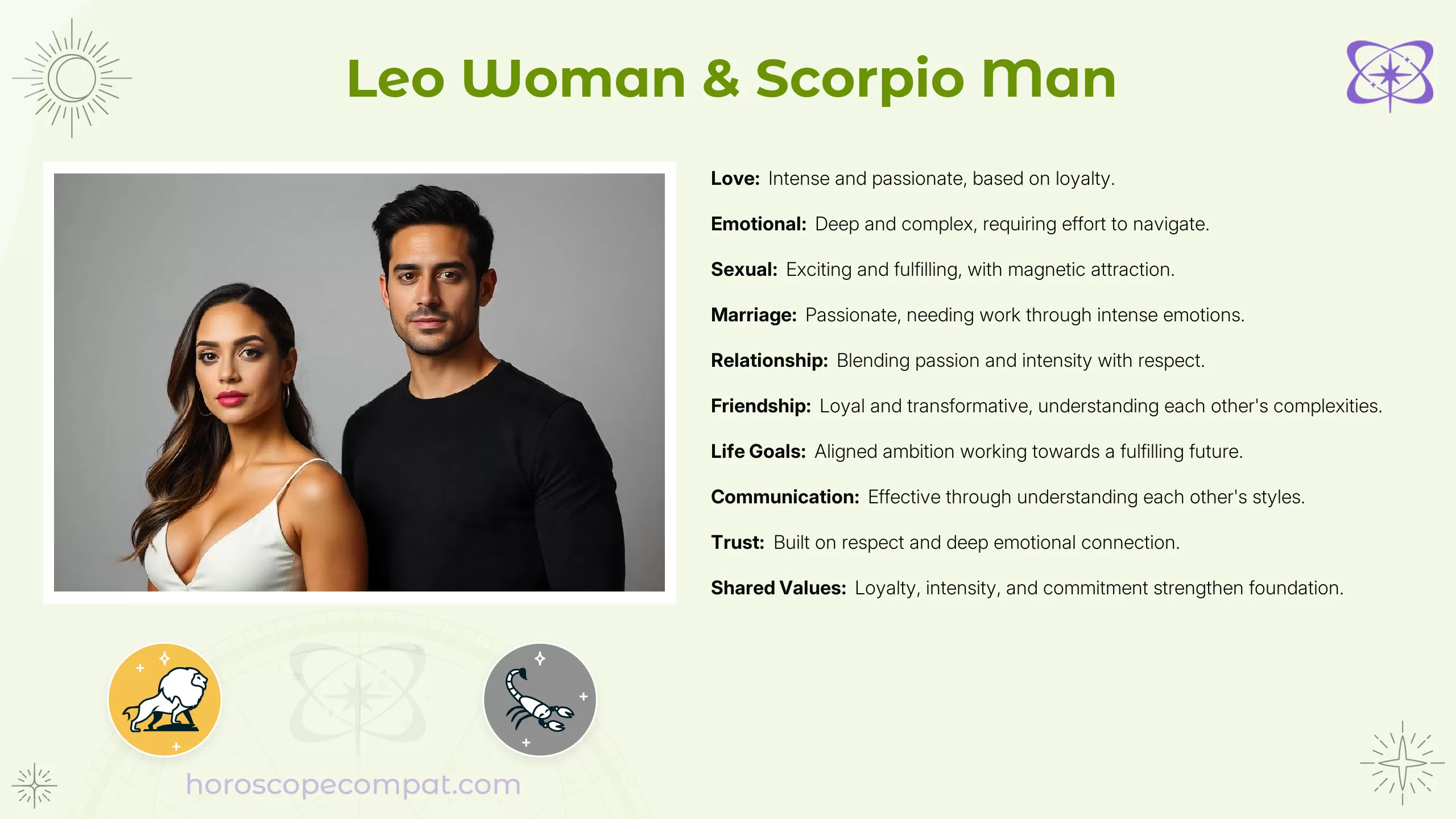 Leo Woman and Scorpio Man Compatibility