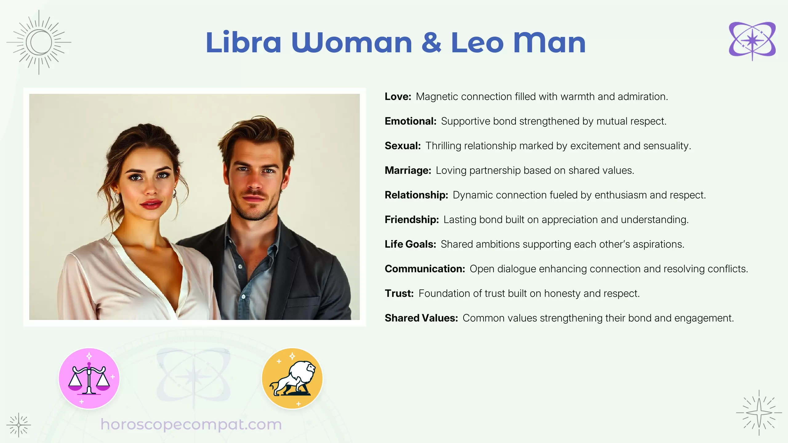 Libra Woman and Leo Man Compatibility