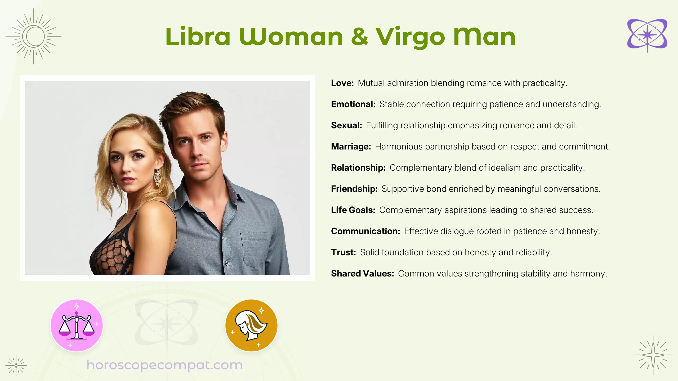 Libra Woman and Virgo Man Compatibility