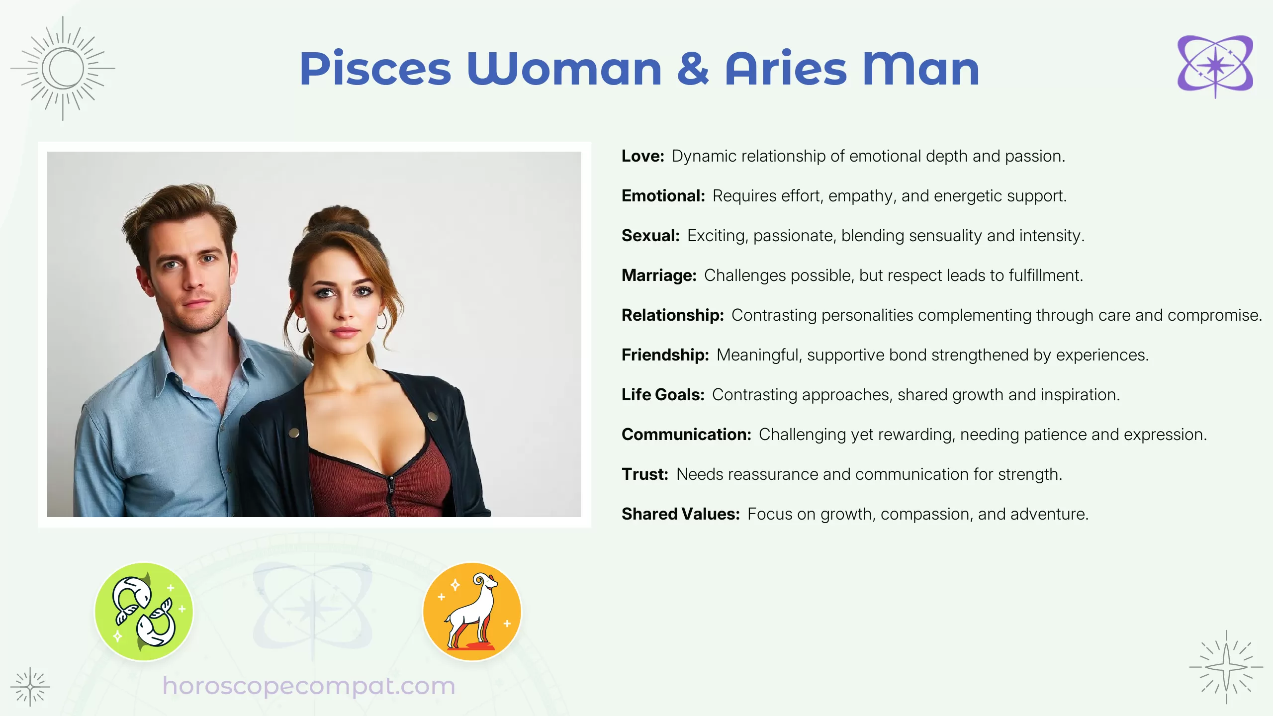 Pisces Woman & Aries Man Compatibility