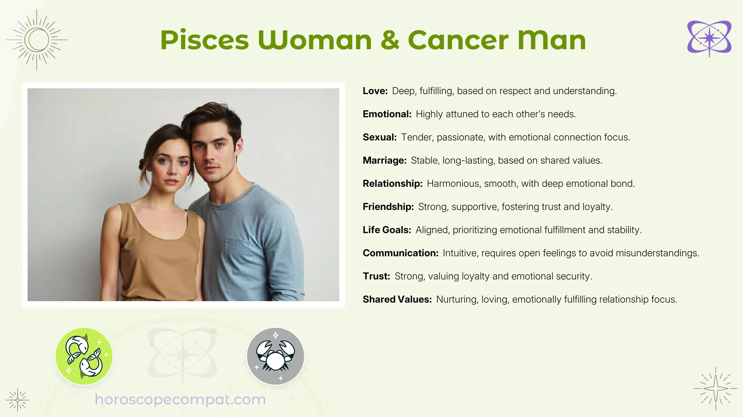 Pisces Woman & Cancer Man Compatibility