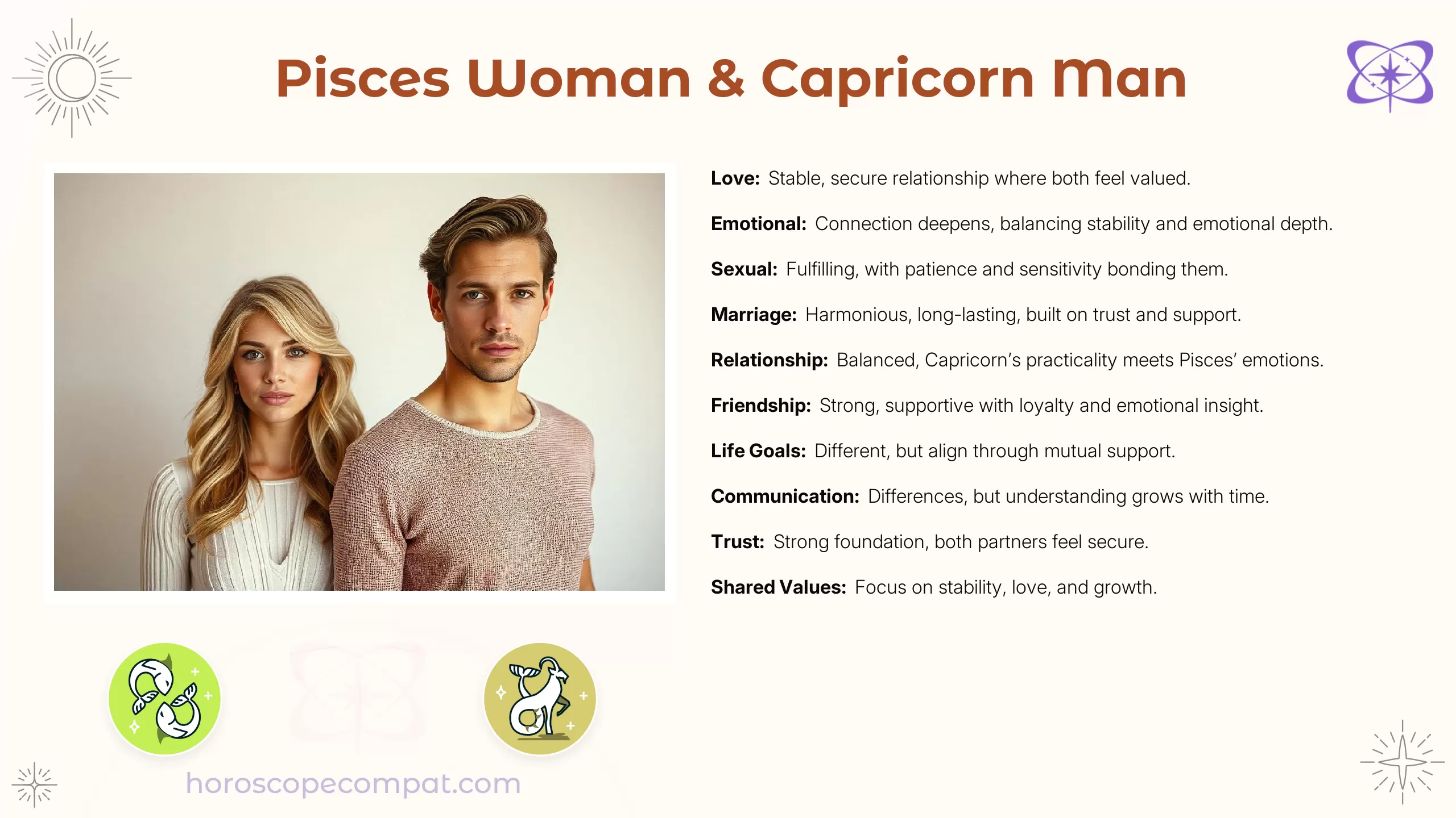 Pisces Woman & Capricorn Man Compatibility