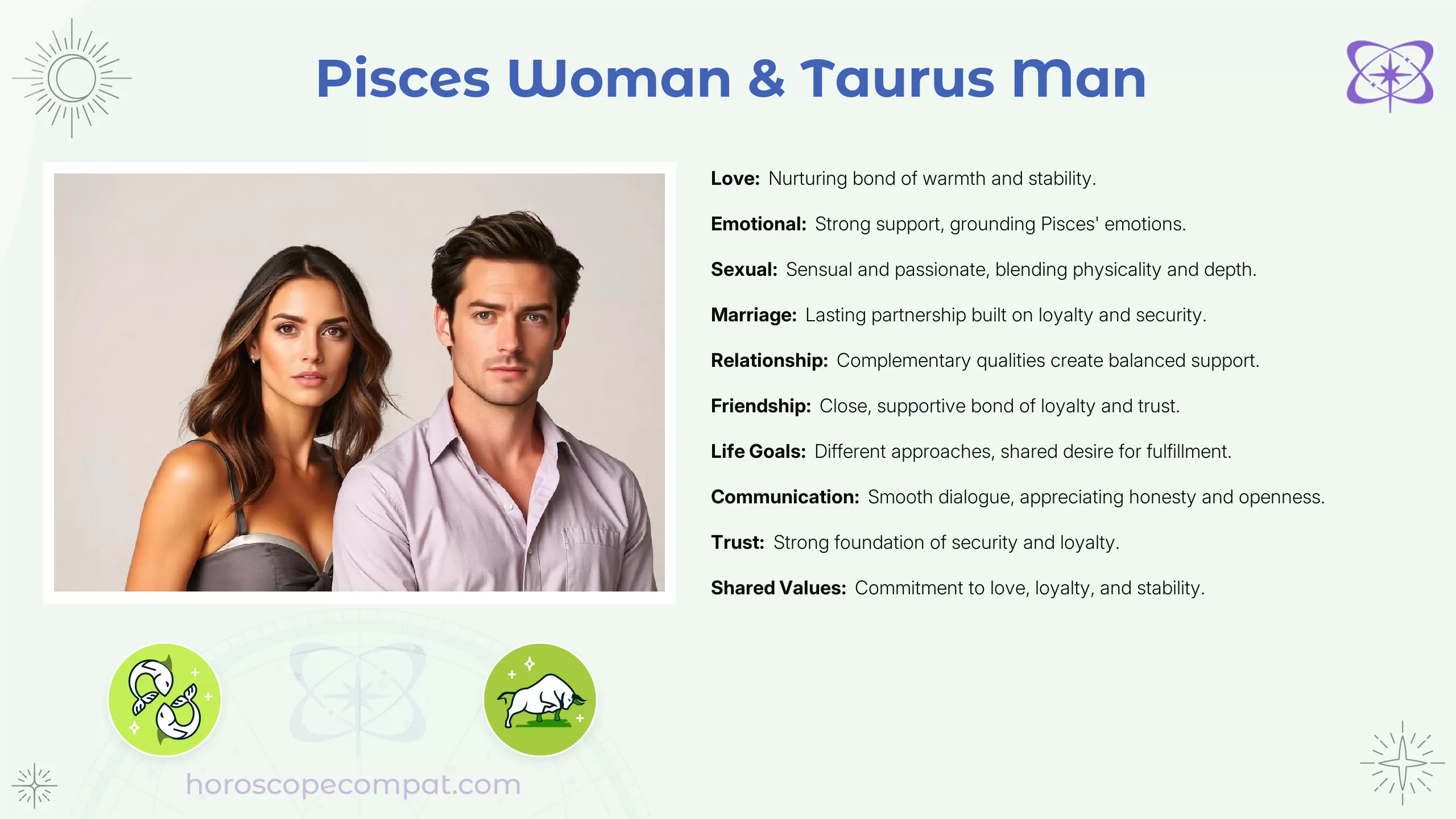 Pisces Woman & Taurus Man Compatibility