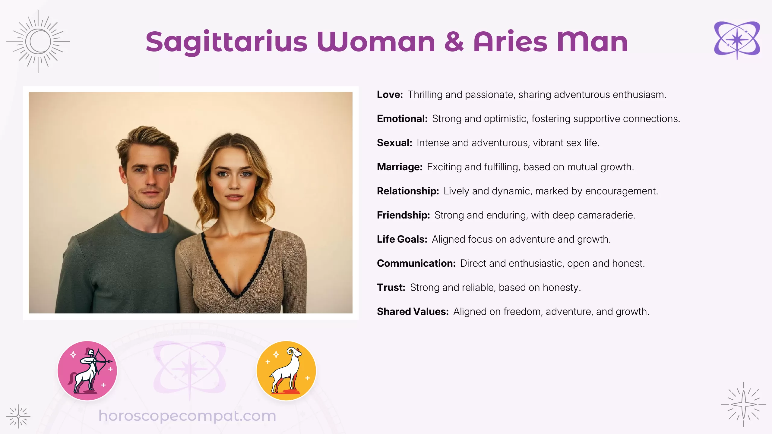 Sagittarius Woman and Aries Man Compatibility