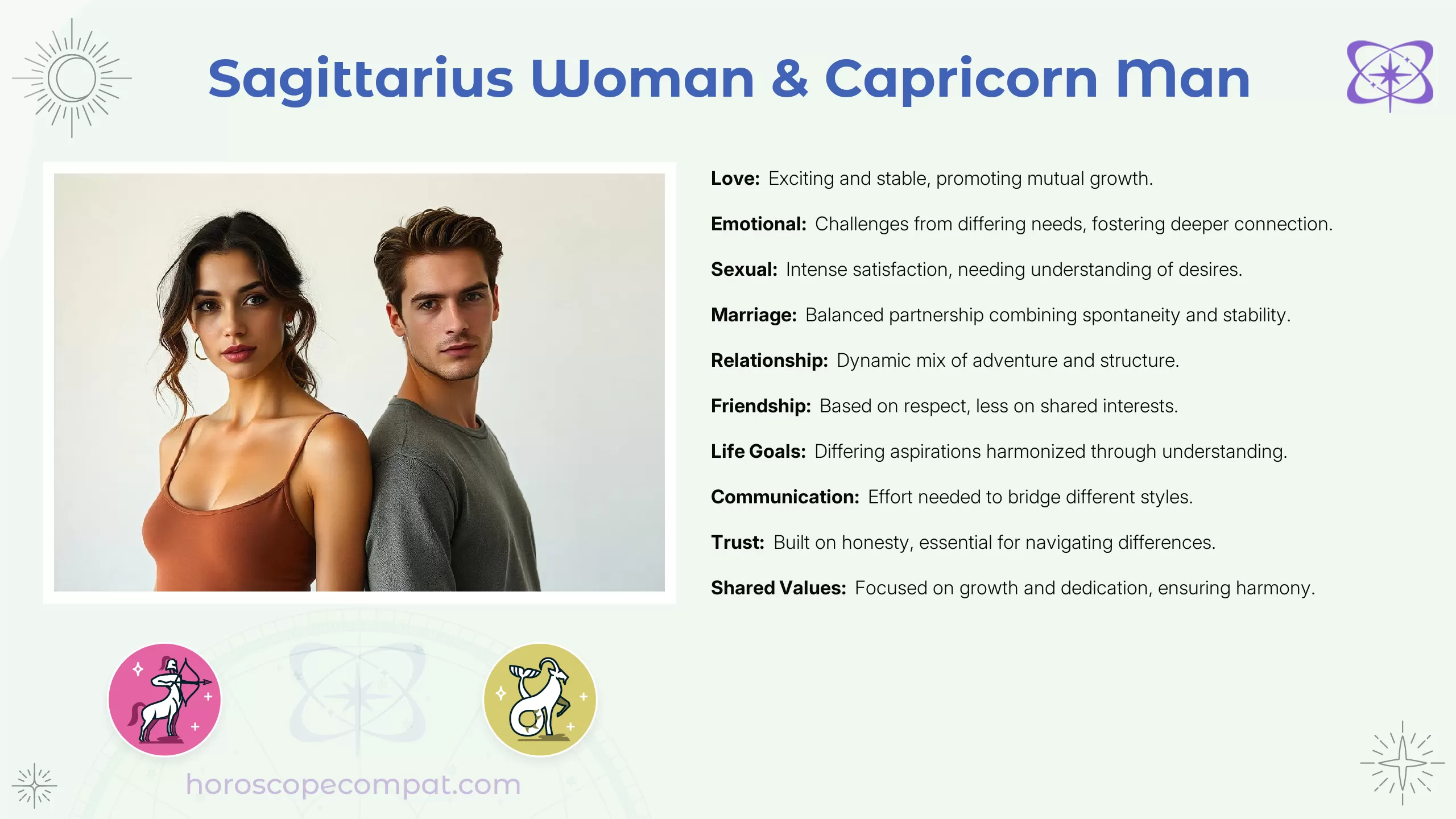 Sagittarius Woman and Capricorn Man Compatibility