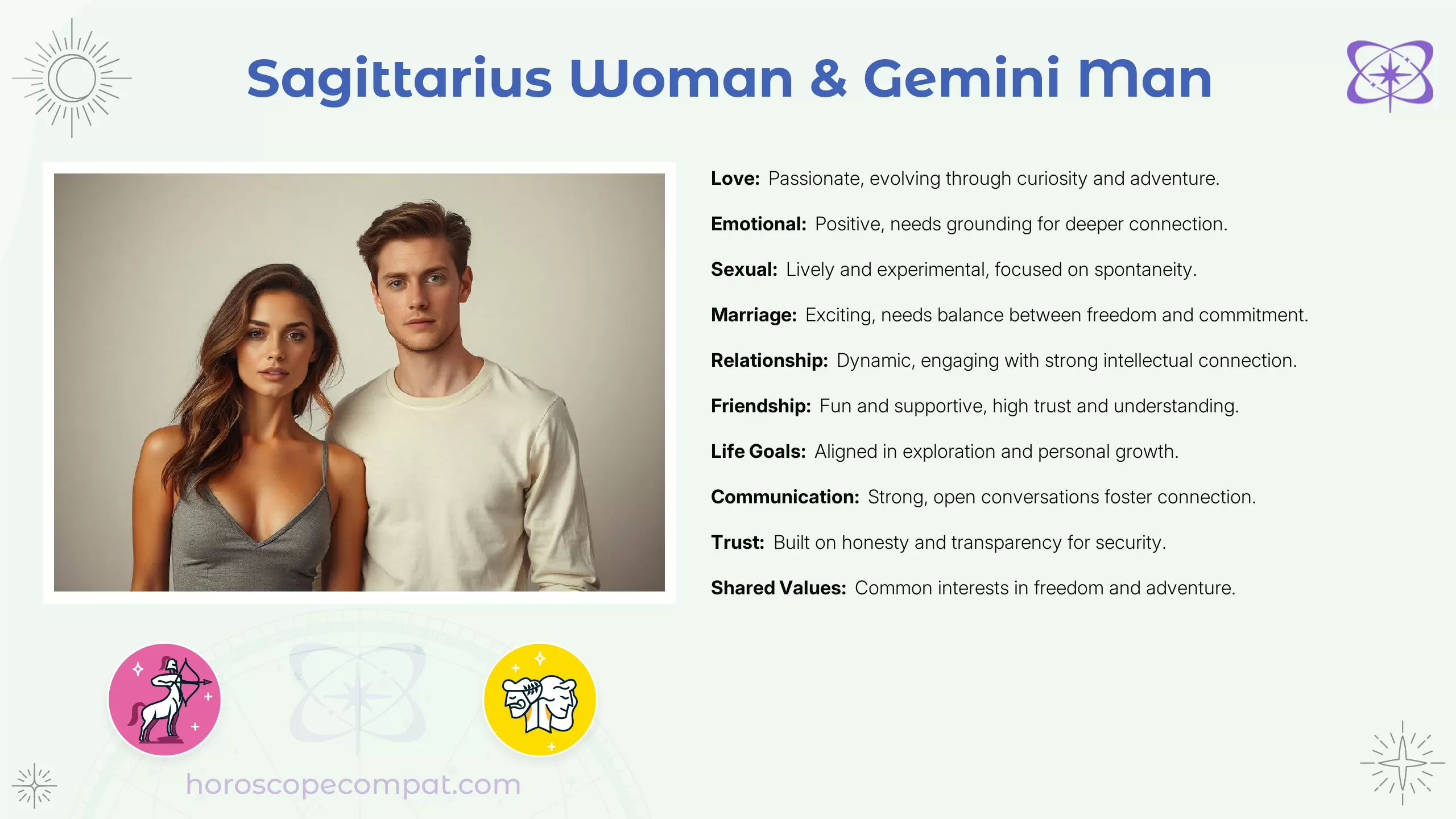 Sagittarius Woman and Gemini Man Compatibility