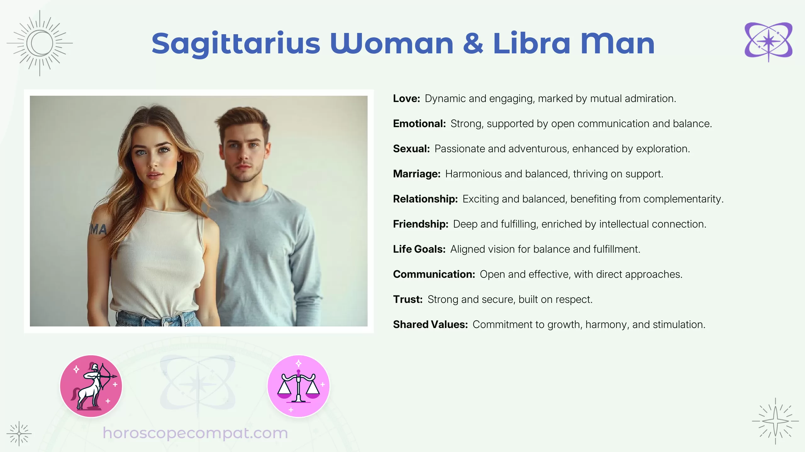 Sagittarius Woman and Libra Man Compatibility