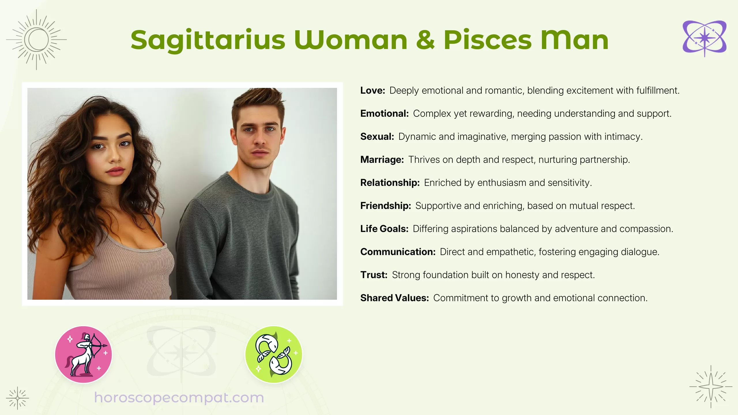 Sagittarius Woman and Pisces Man Compatibility