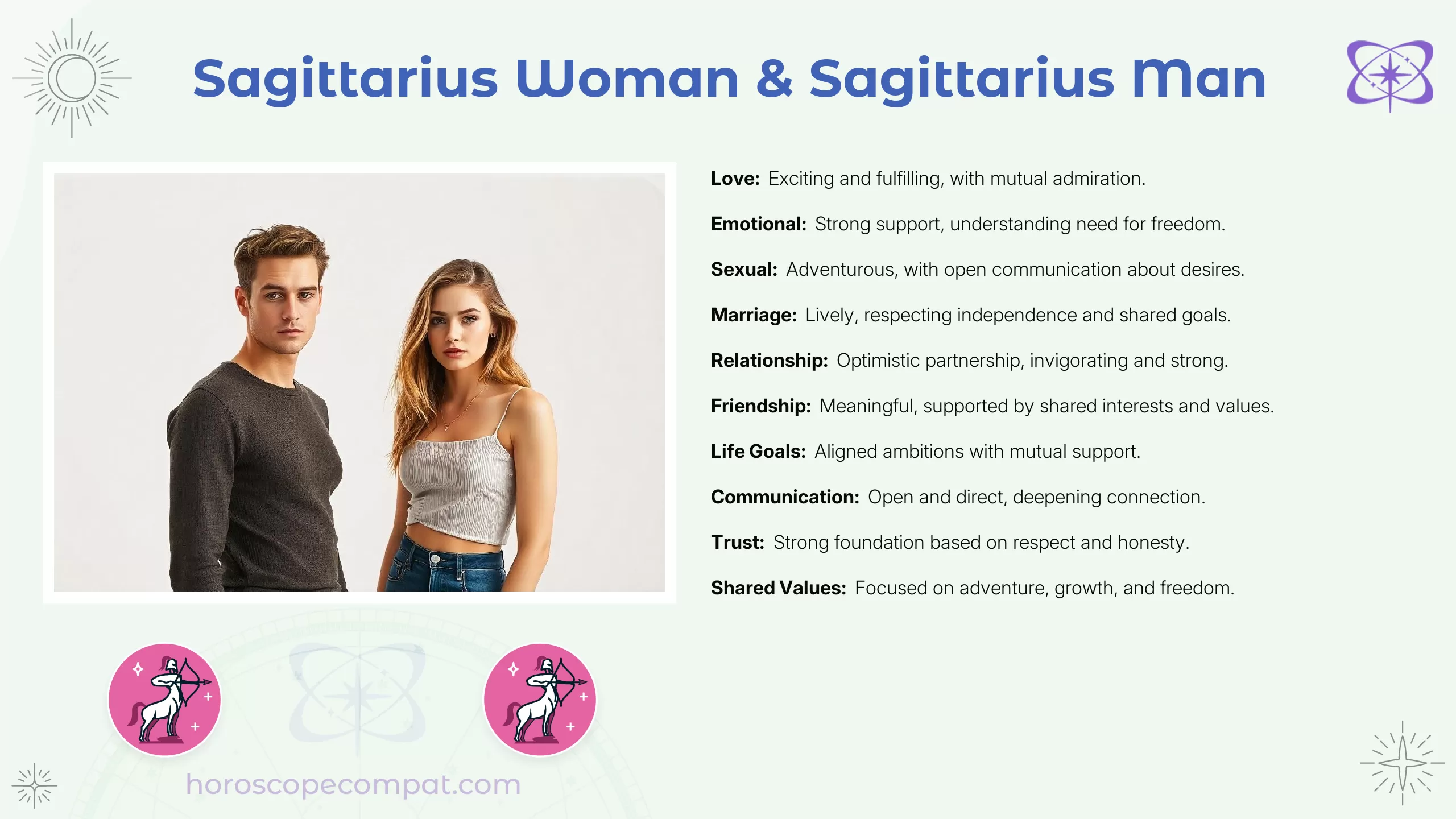 Sagittarius Woman and Sagittarius Man Compatibility