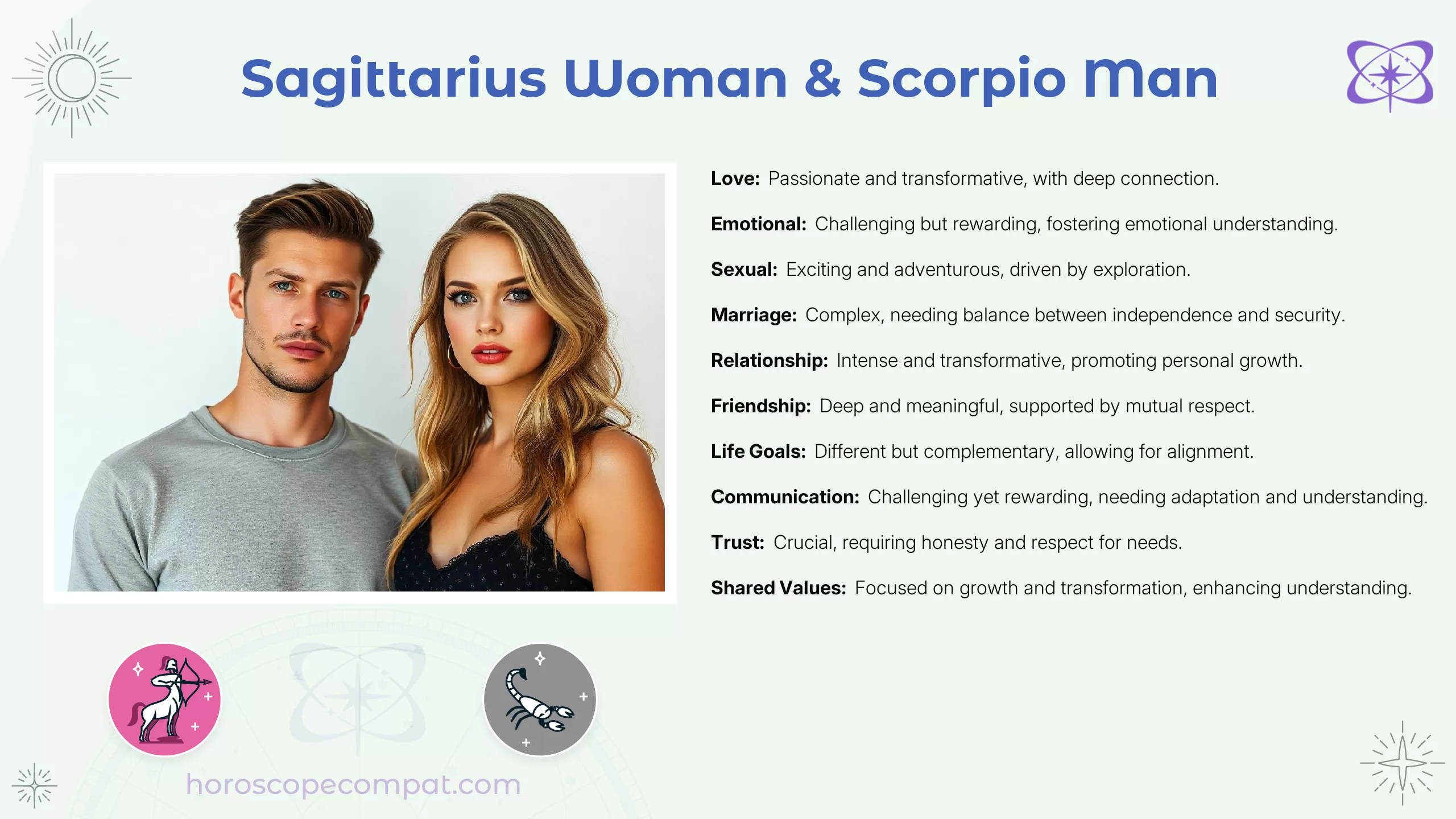 Sagittarius Woman and Scorpio Man Compatibility