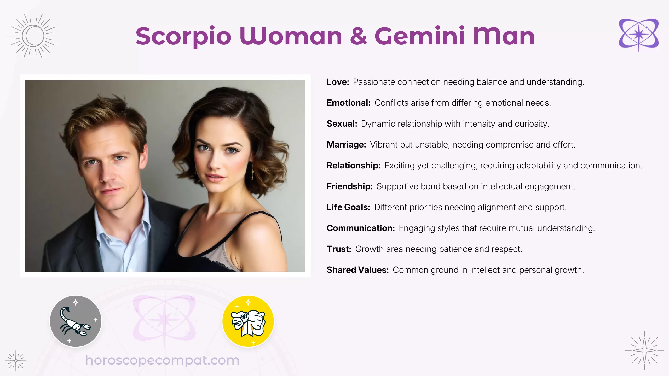 Scorpio Woman and Gemini Man Compatibility