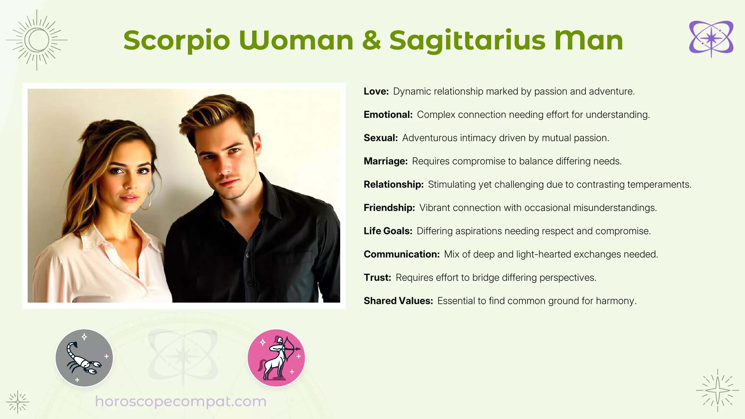 Scorpio Woman and Sagittarius Man Compatibility