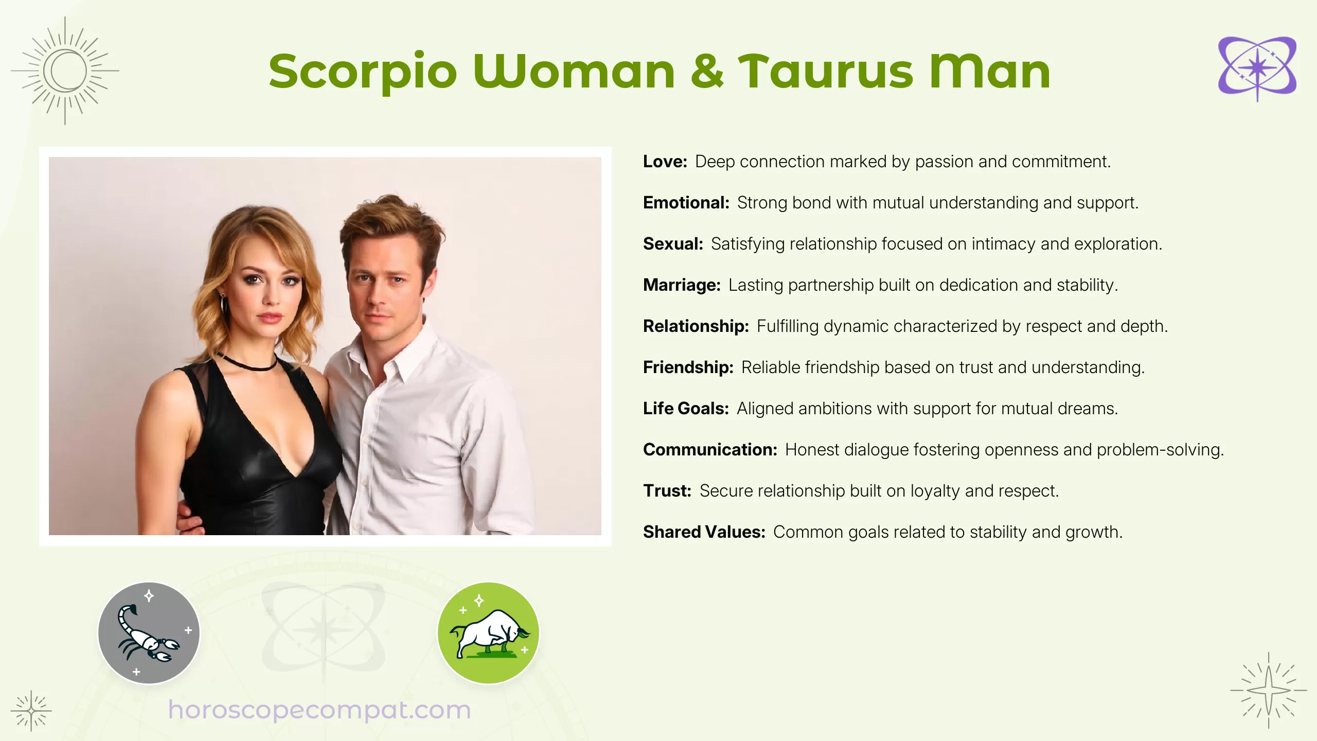 Scorpio Woman and Taurus Man Compatibility