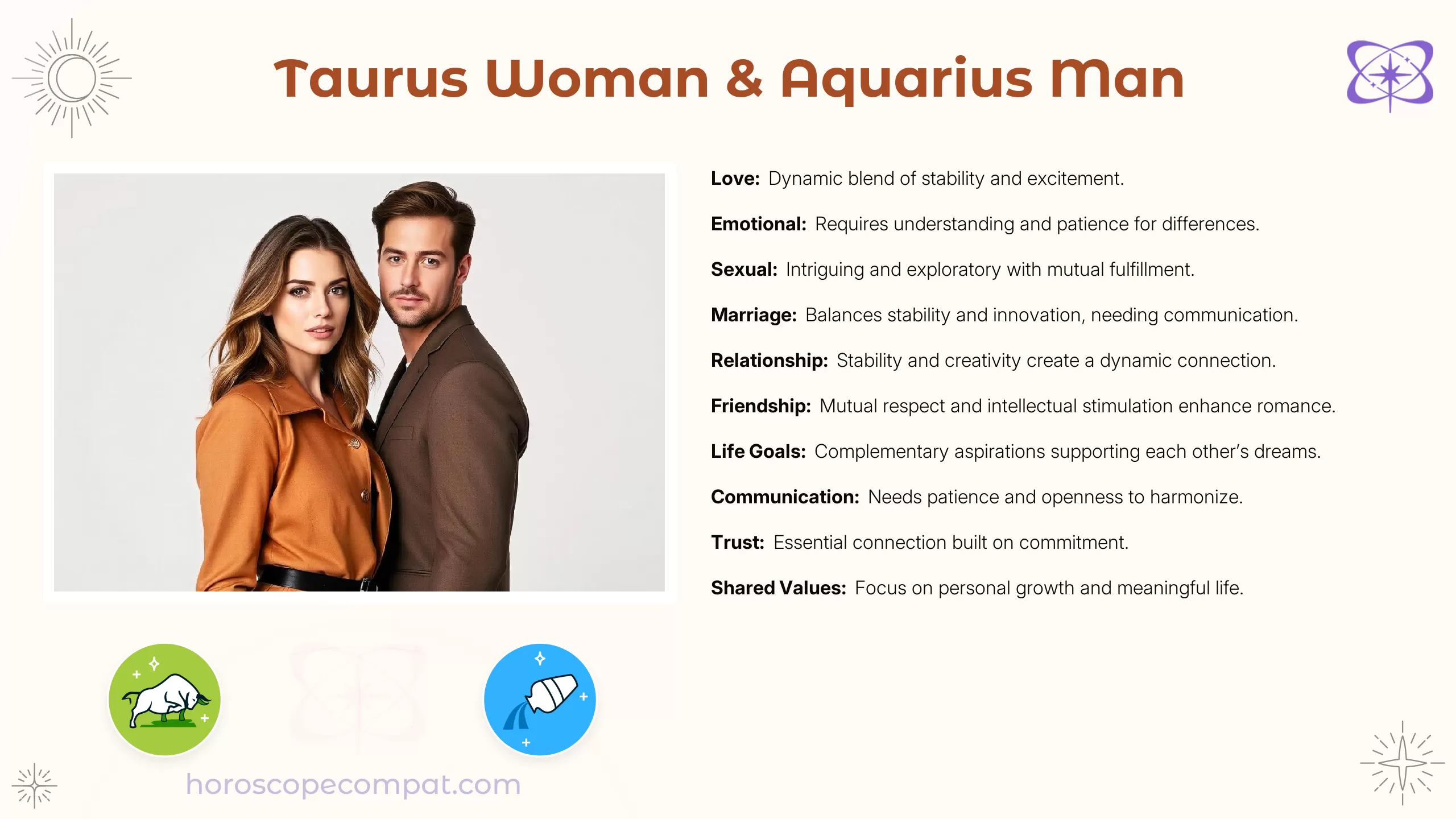 Taurus Woman and Aquarius Man Compatibility