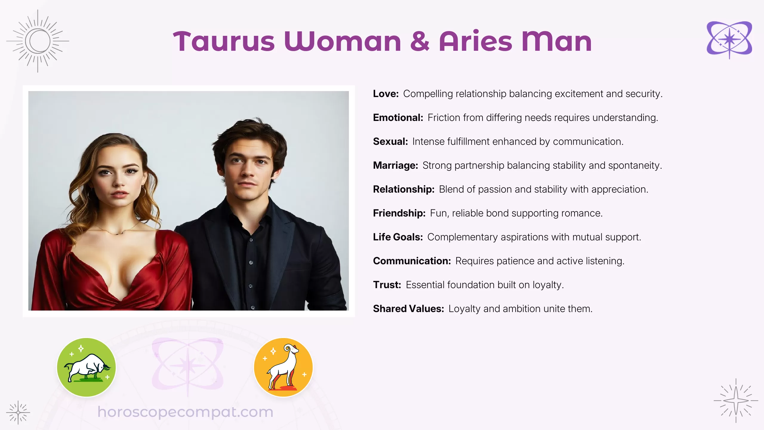 Taurus Woman and Aries Man Compatibility