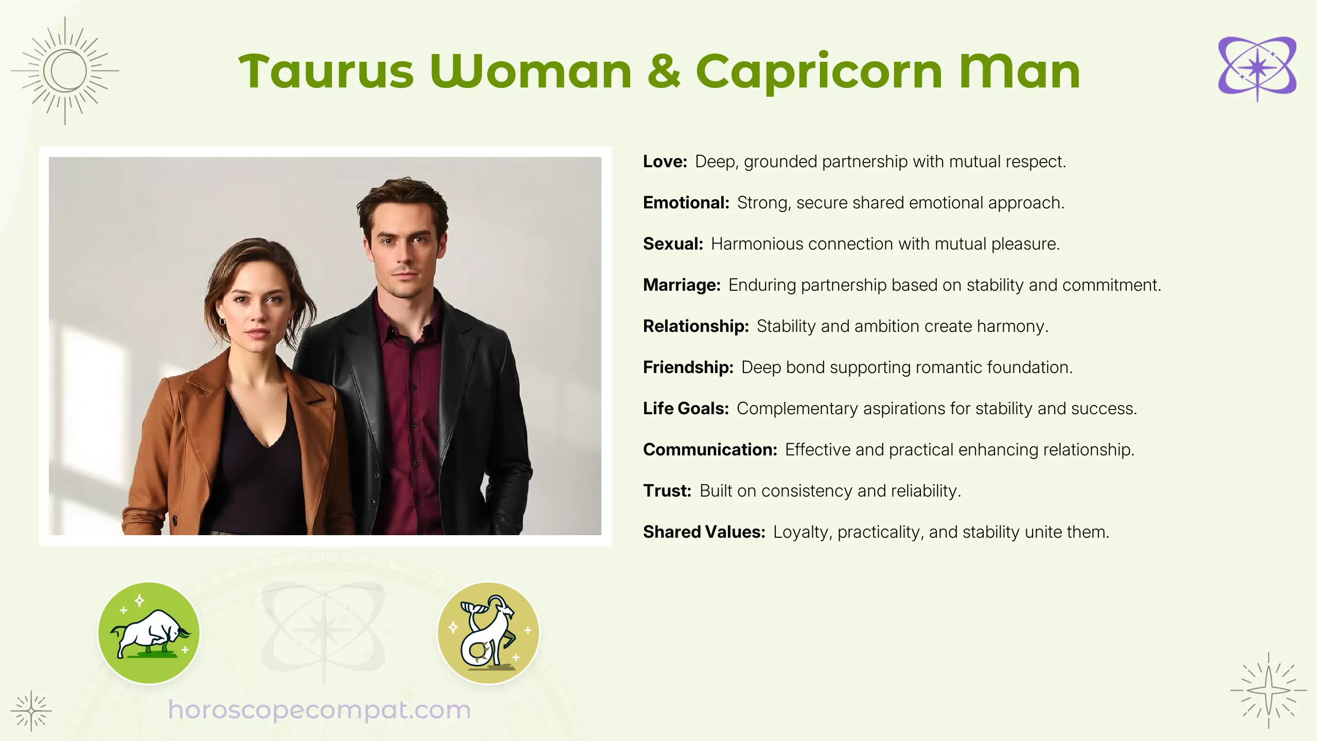 Taurus Woman and Capricorn Man Compatibility