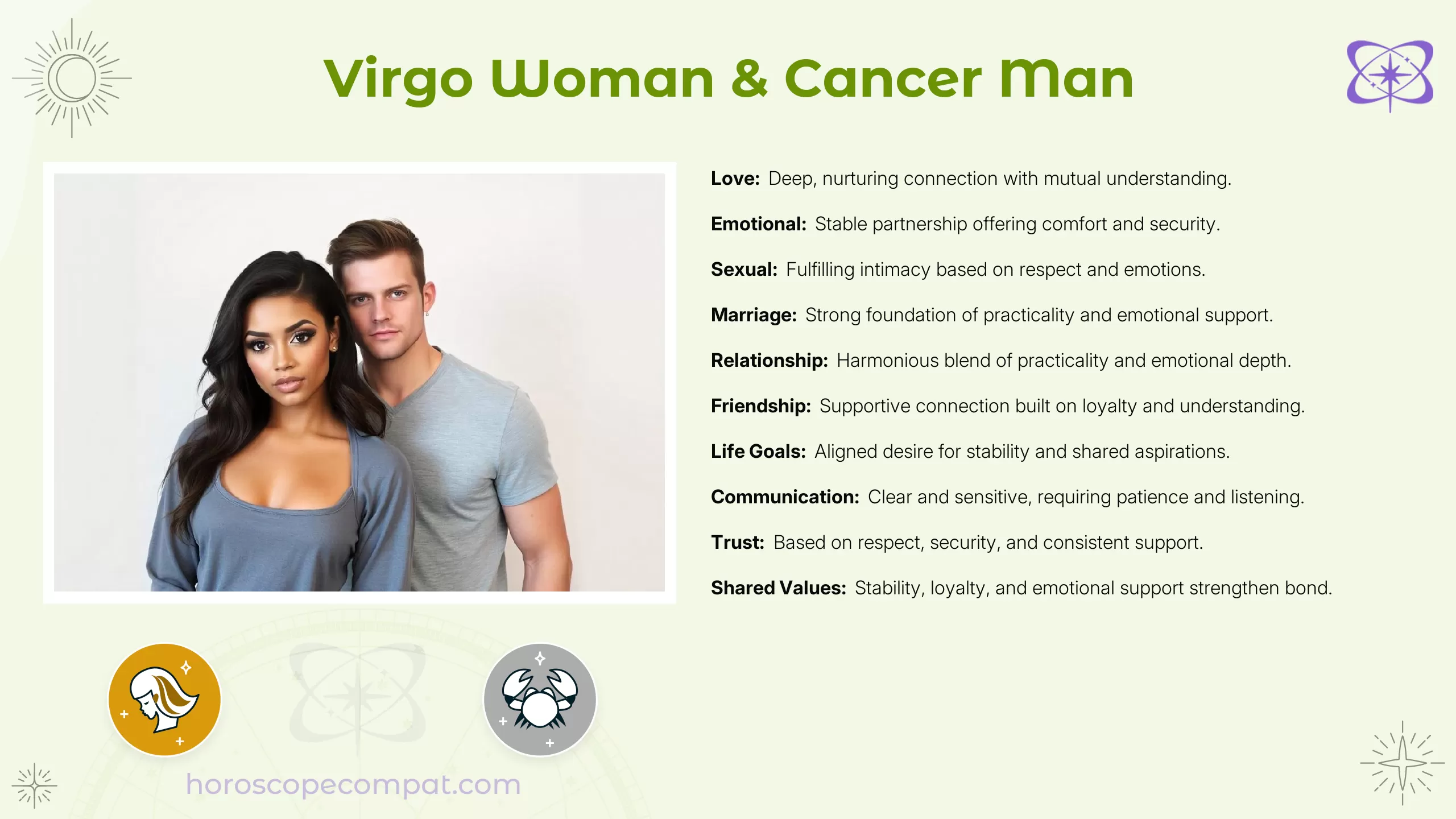 Virgo Woman and Cancer Man Compatibility