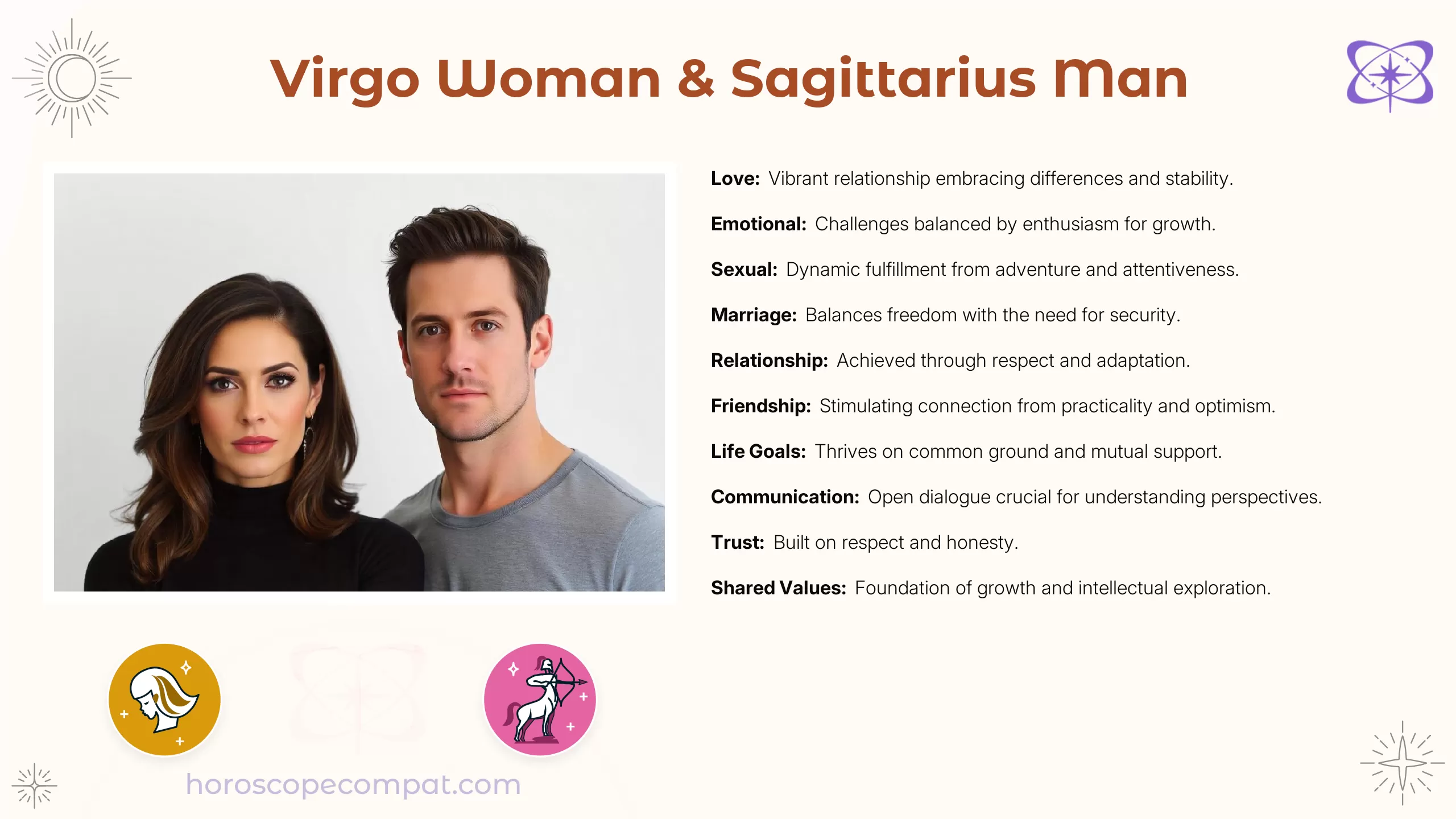 Virgo Woman and Sagittarius Man Compatibility